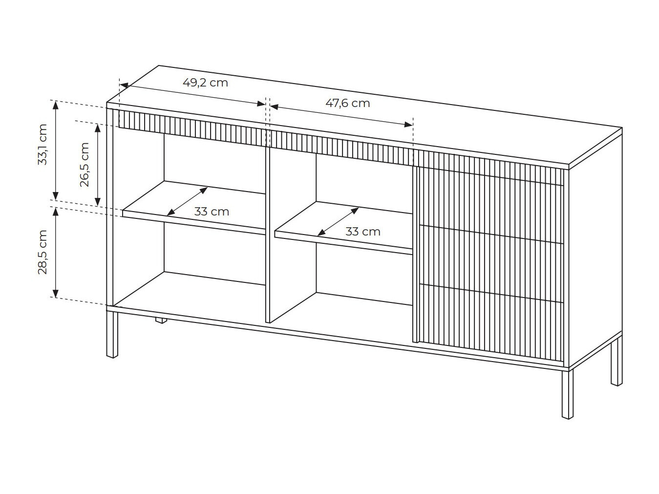 Komoda Romfele 101 (Crno)