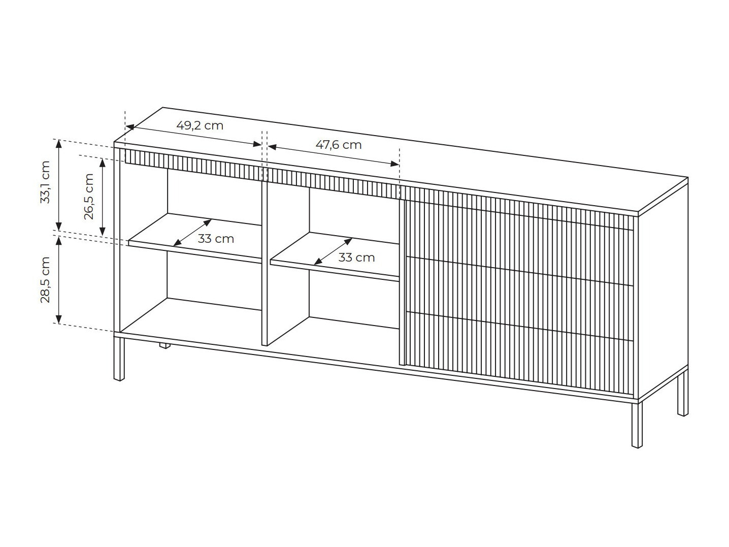 Komoda Romfele 102 (Crno)
