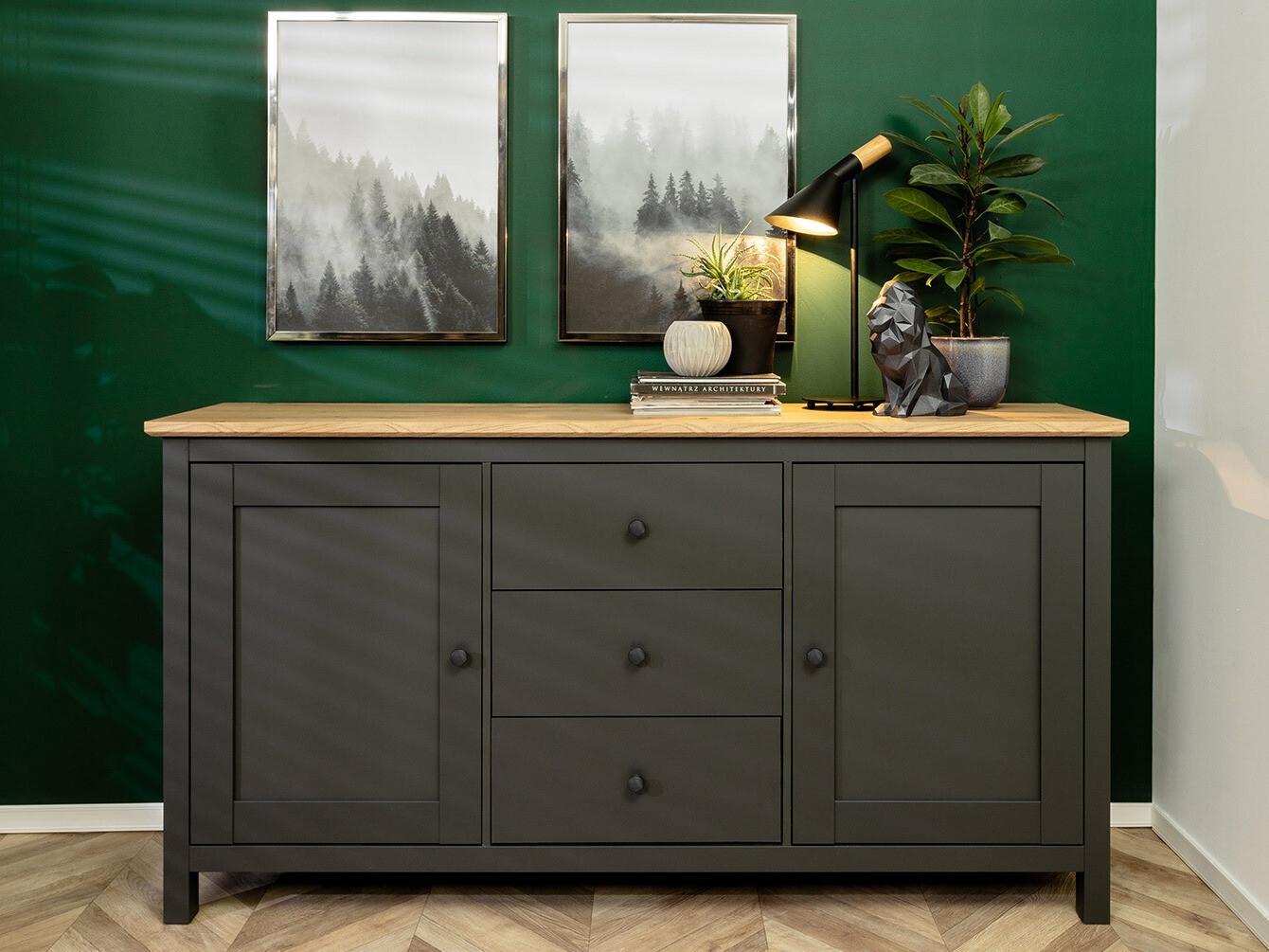 Komoda Sordoro 101 (Grafit + Artisan hrast)