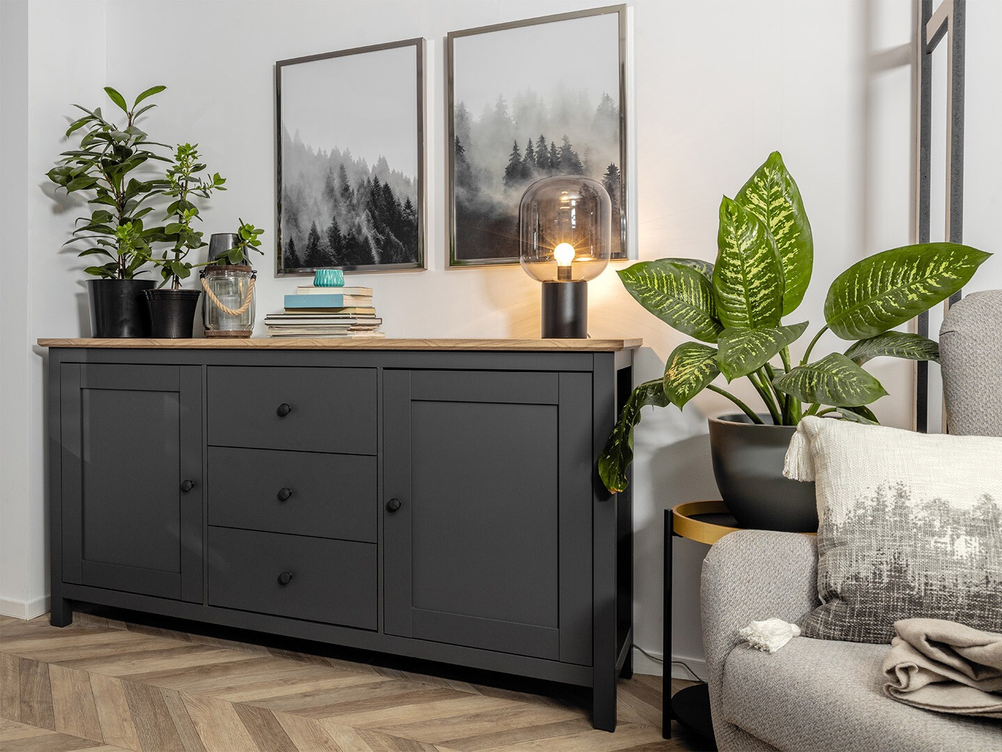 Komoda Sordoro 101 (Graphite + Zanatski hrast)