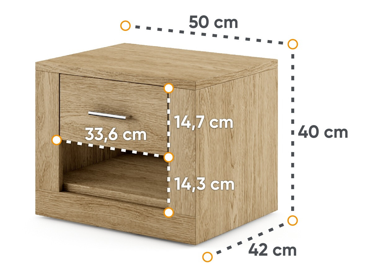 Noćni ormarić Cirdelu 107 (Hrast)