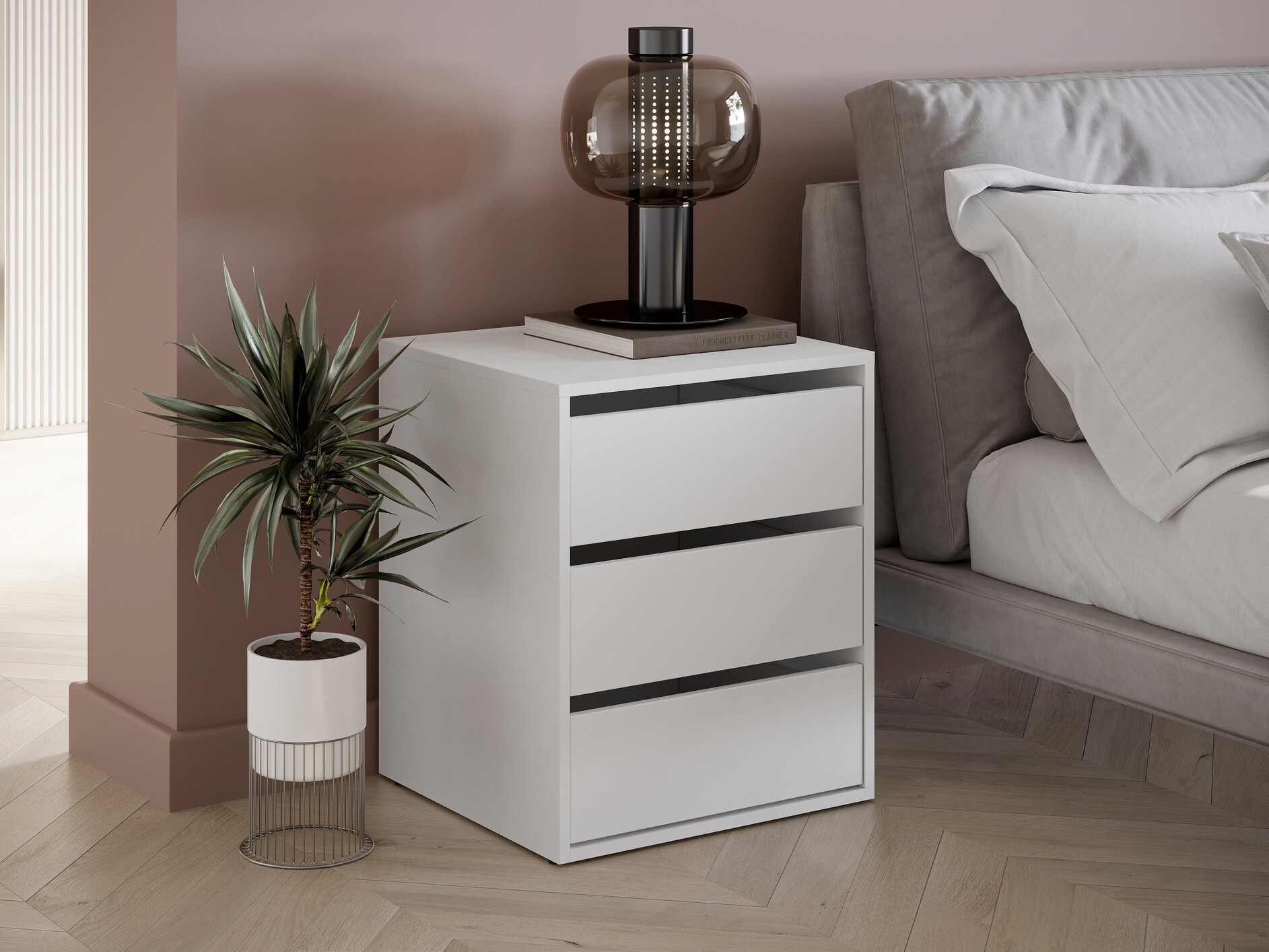 Noćni ormarić Cirdelu 113 (Belo)