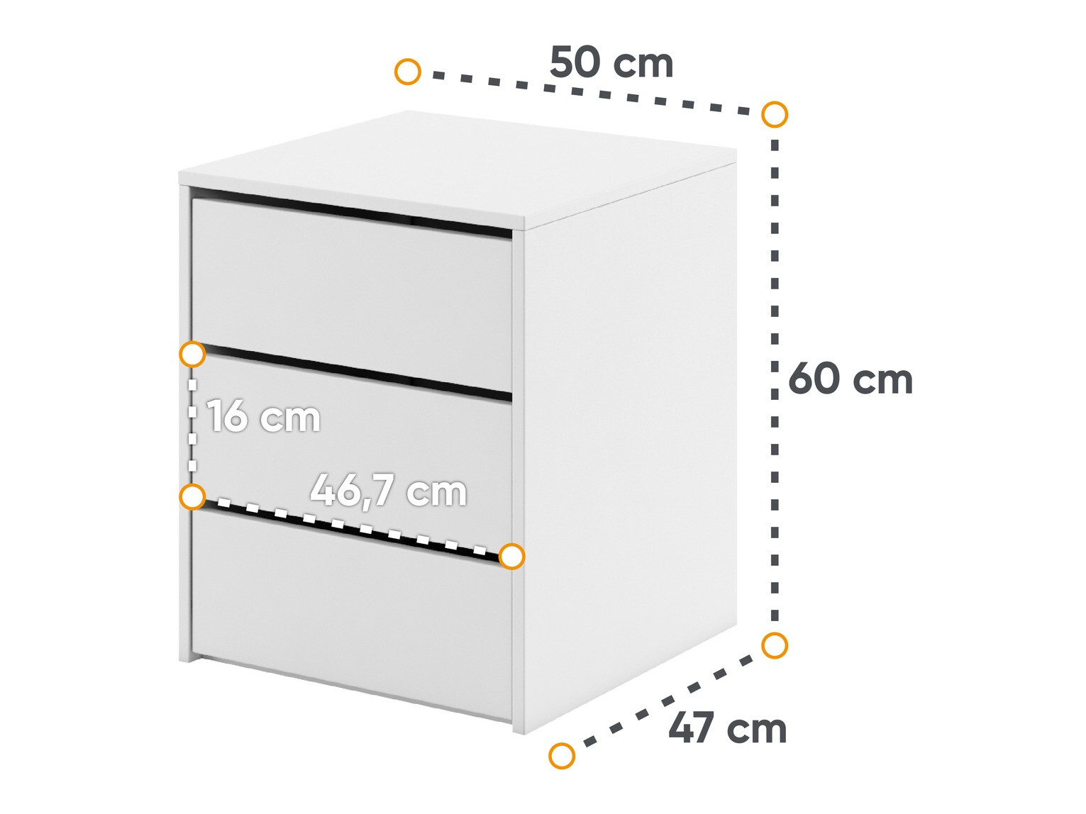 Noćni ormarić Cirdelu 113 (Belo)