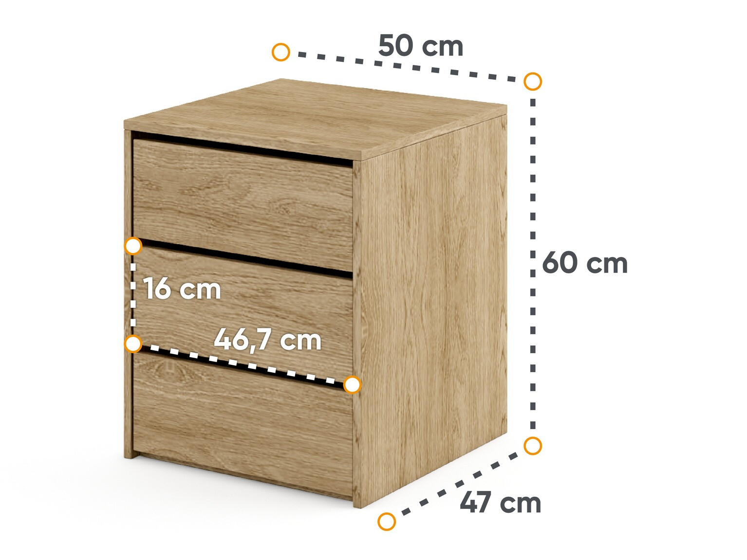 Noćni ormarić Cirdelu 113 (Hrast)