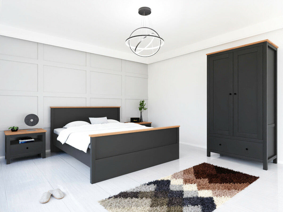 Noćni ormarić Sordoro 100 (Graphite + Zanatski hrast)