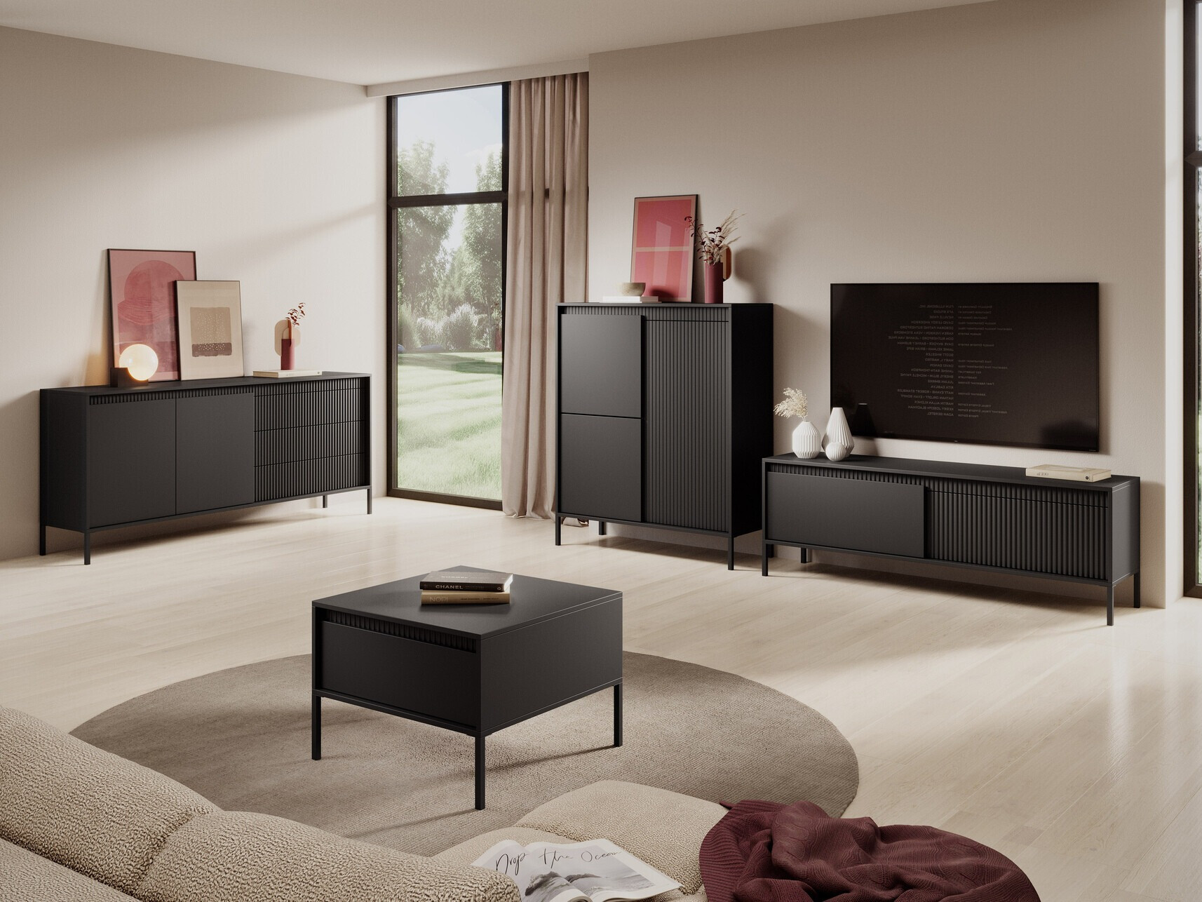 TV komoda Romfele 103 (Crno)