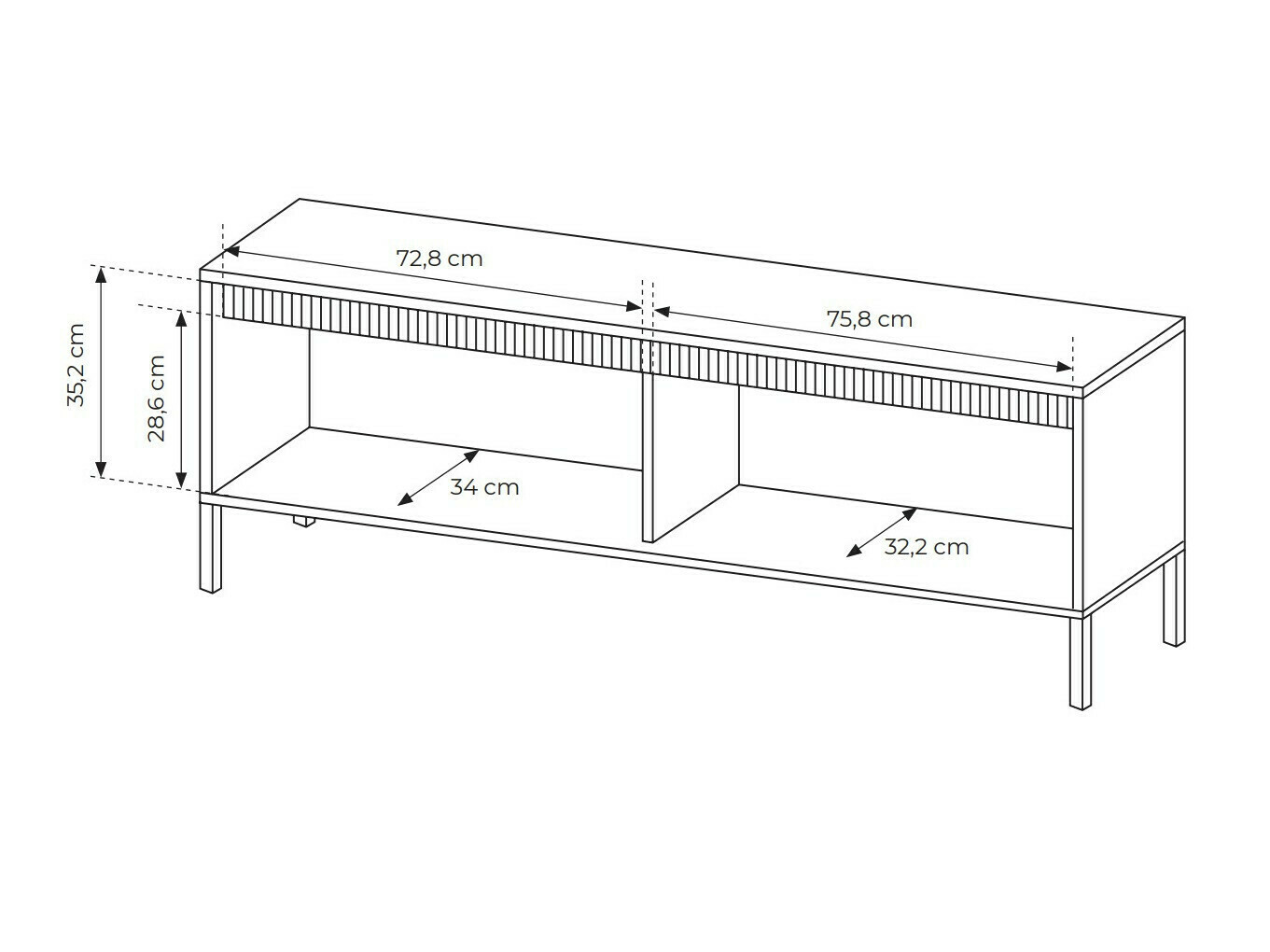 TV komoda Romfele 103 (Crno)