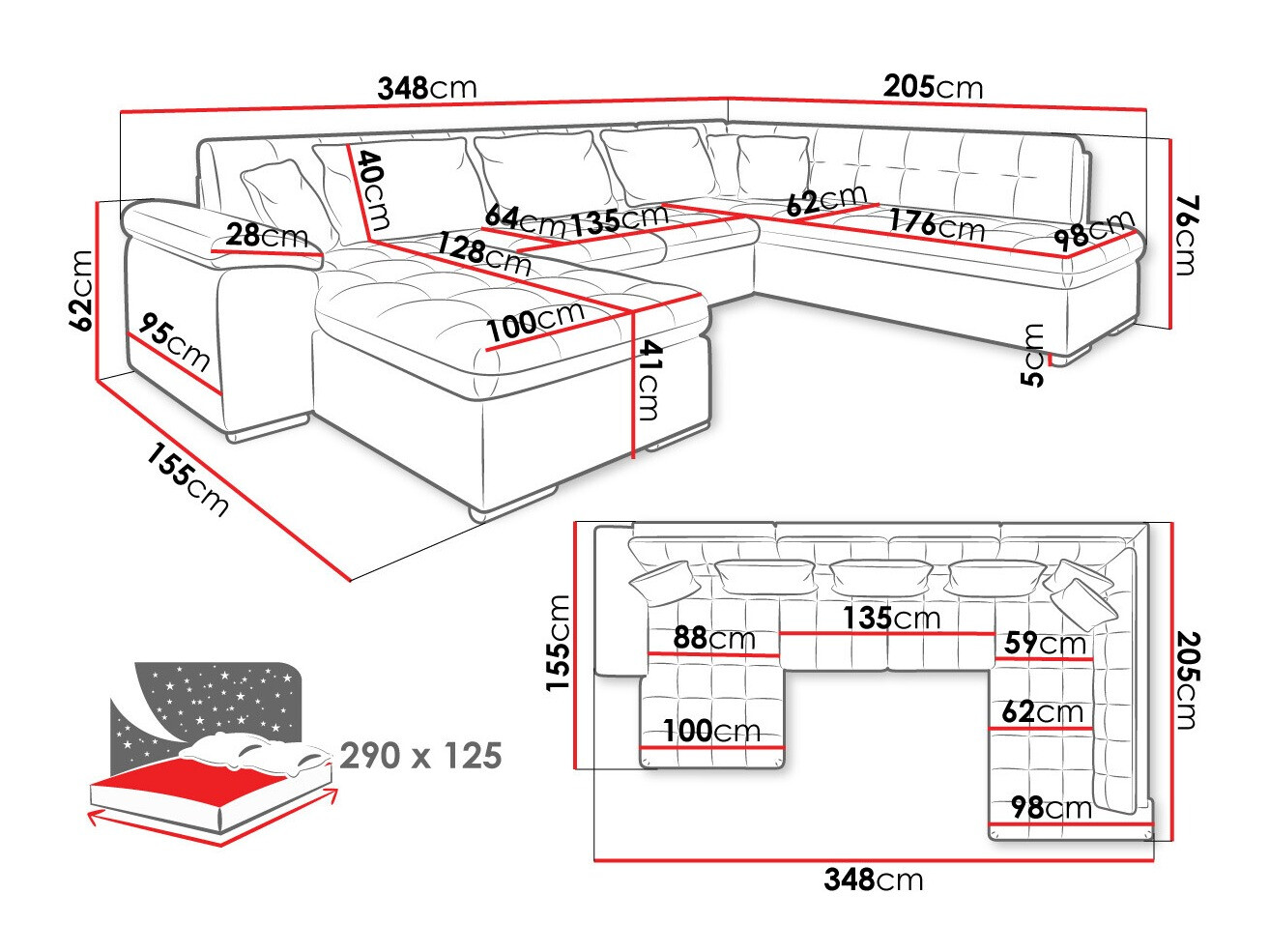 Ugaona sofa Comfivo 180 (Baloo 2074)