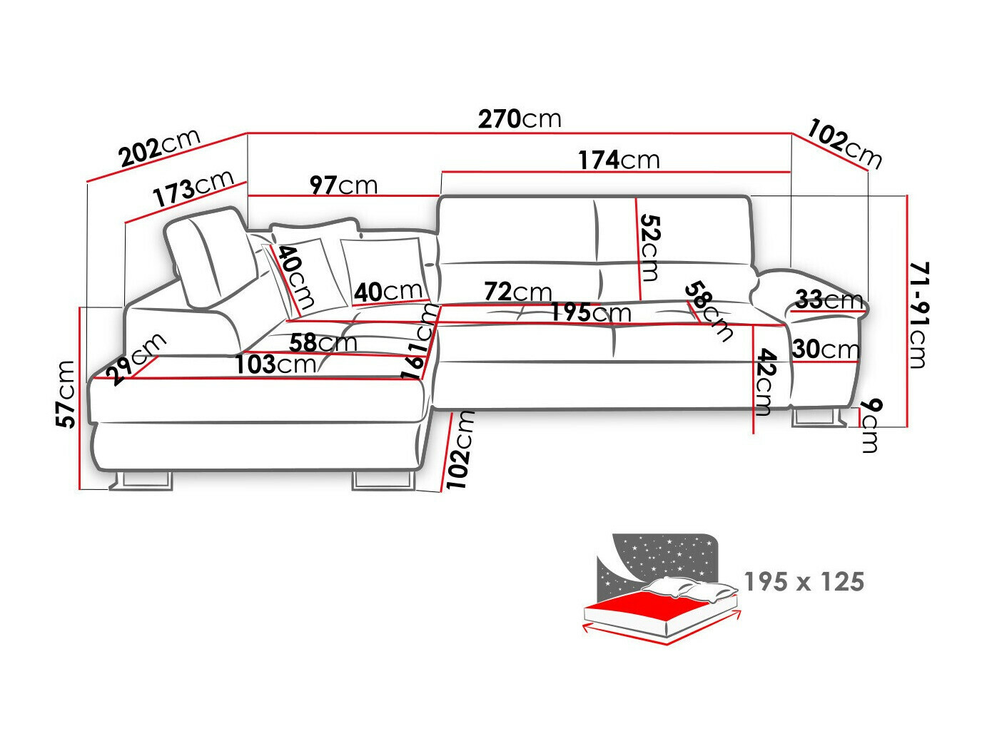 Ugaona sofa Comfivo 290 (Abriamo 03)