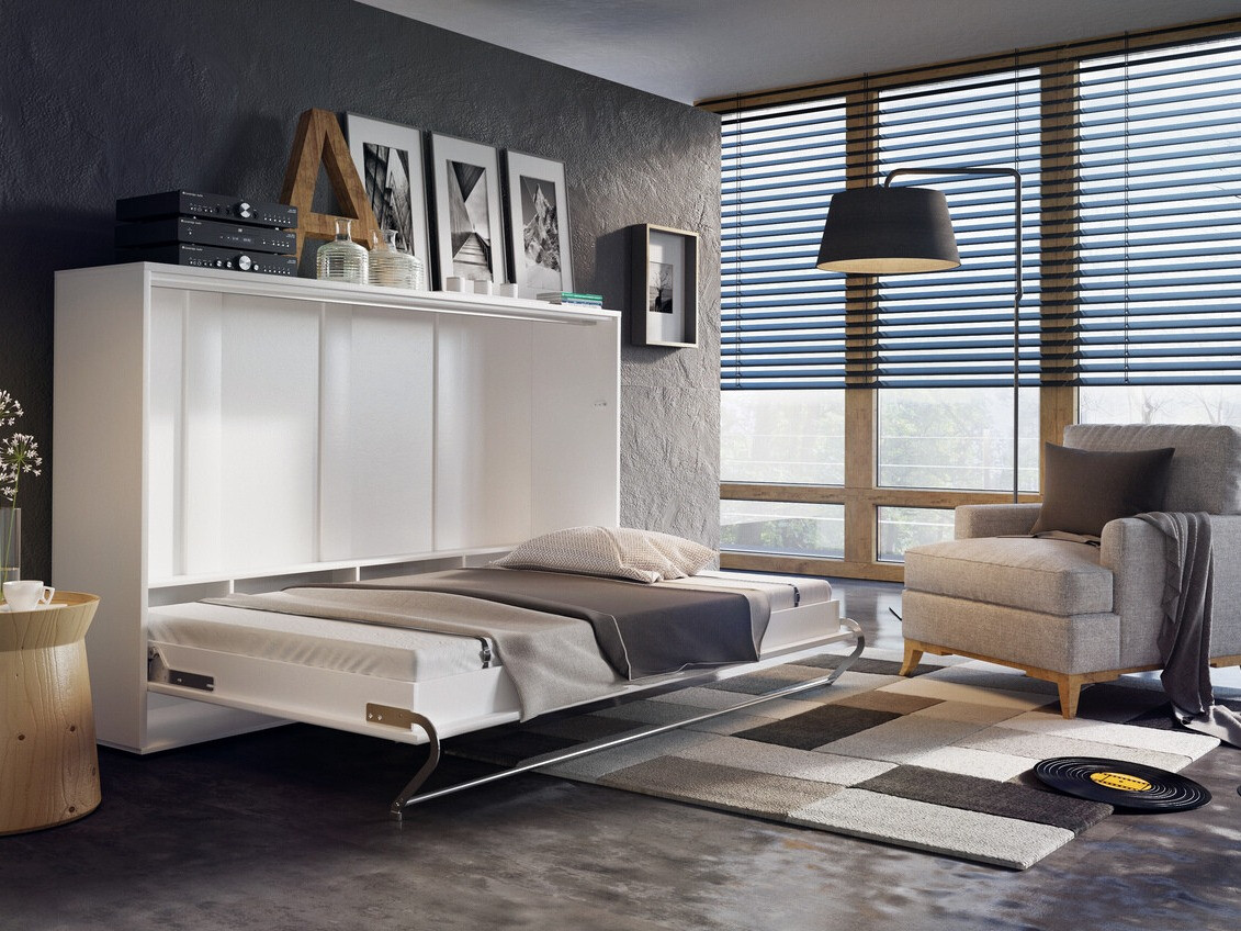 Zidni krevet Concept Pro Lenart IV (Belo)