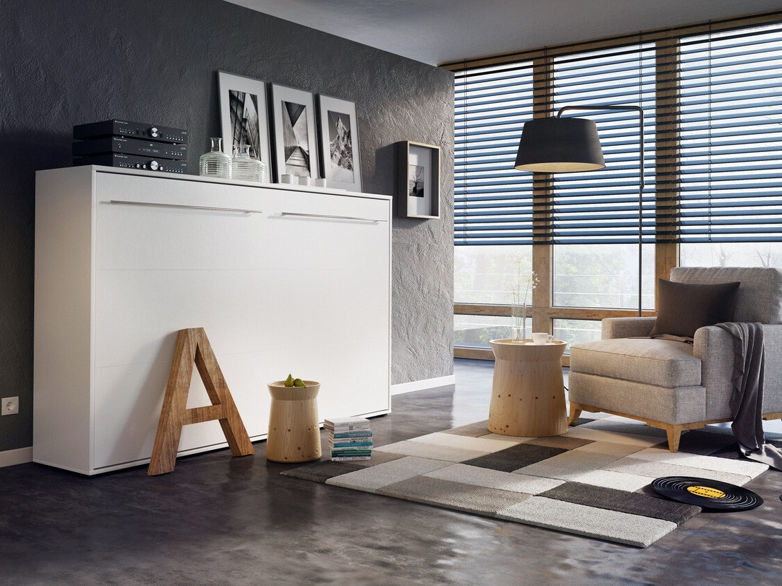 Zidni krevet Concept Pro Lenart Levfere 109 (Belo)