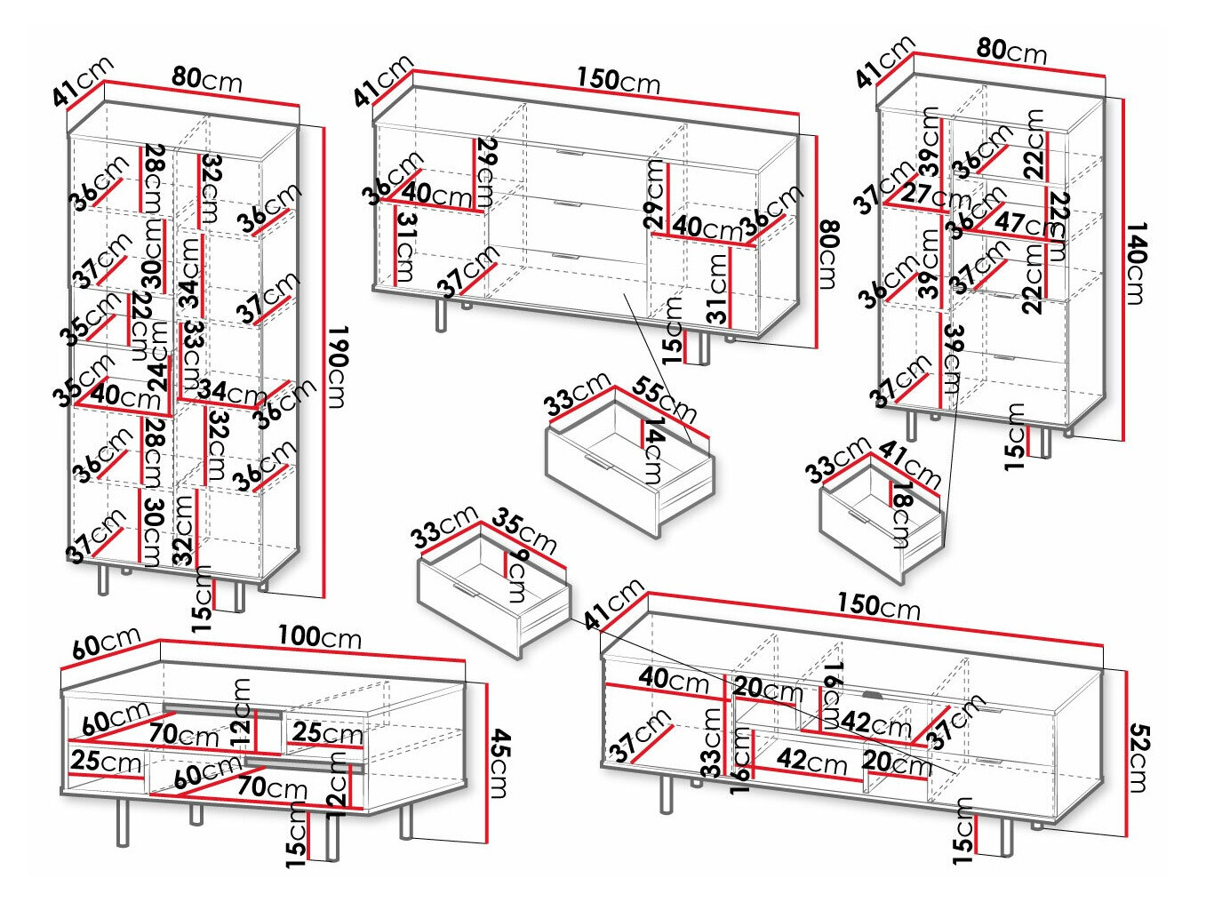 Set za dnevnu sobu Virdomi 106 (Crno)