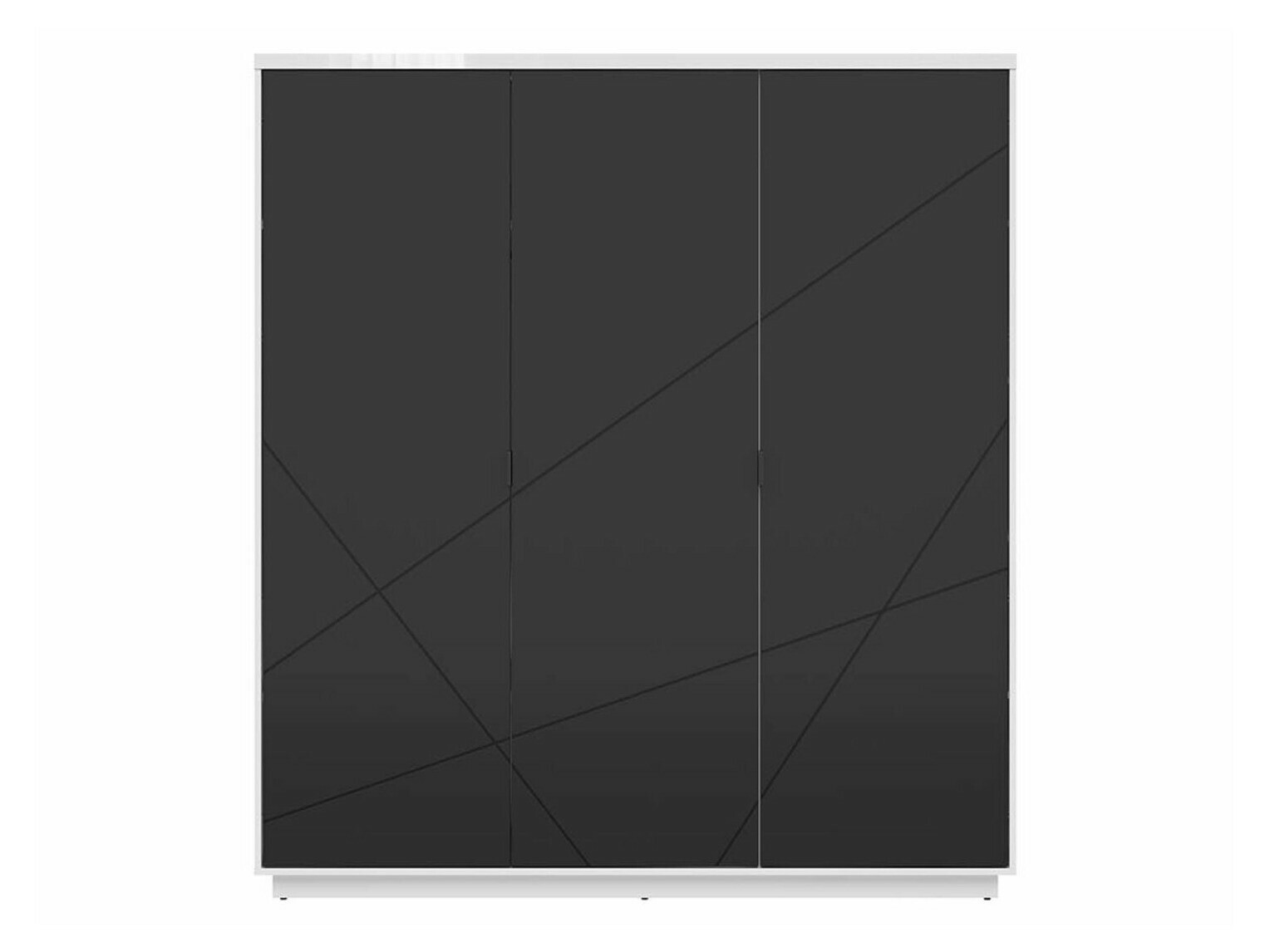 Ormar Fivale 116 (Sjajno belo + Mat crna)