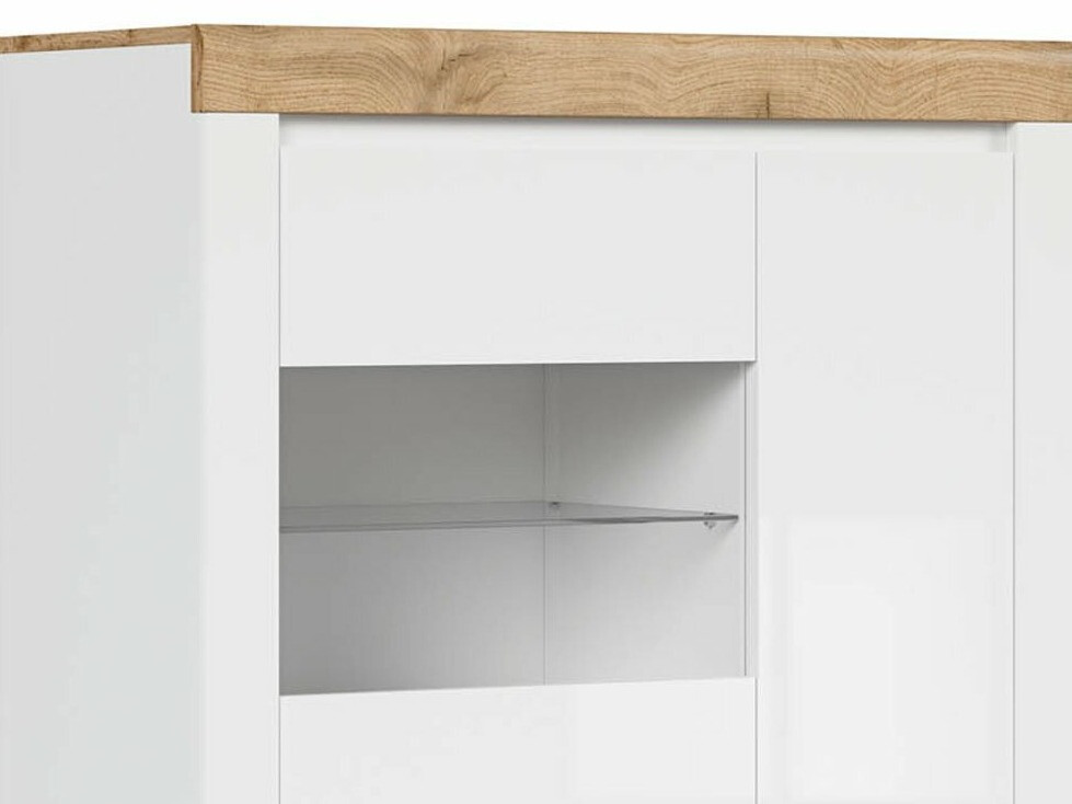 Polica Sonsoru 105 (Belo + Sjajno belo + Hrast Votan)