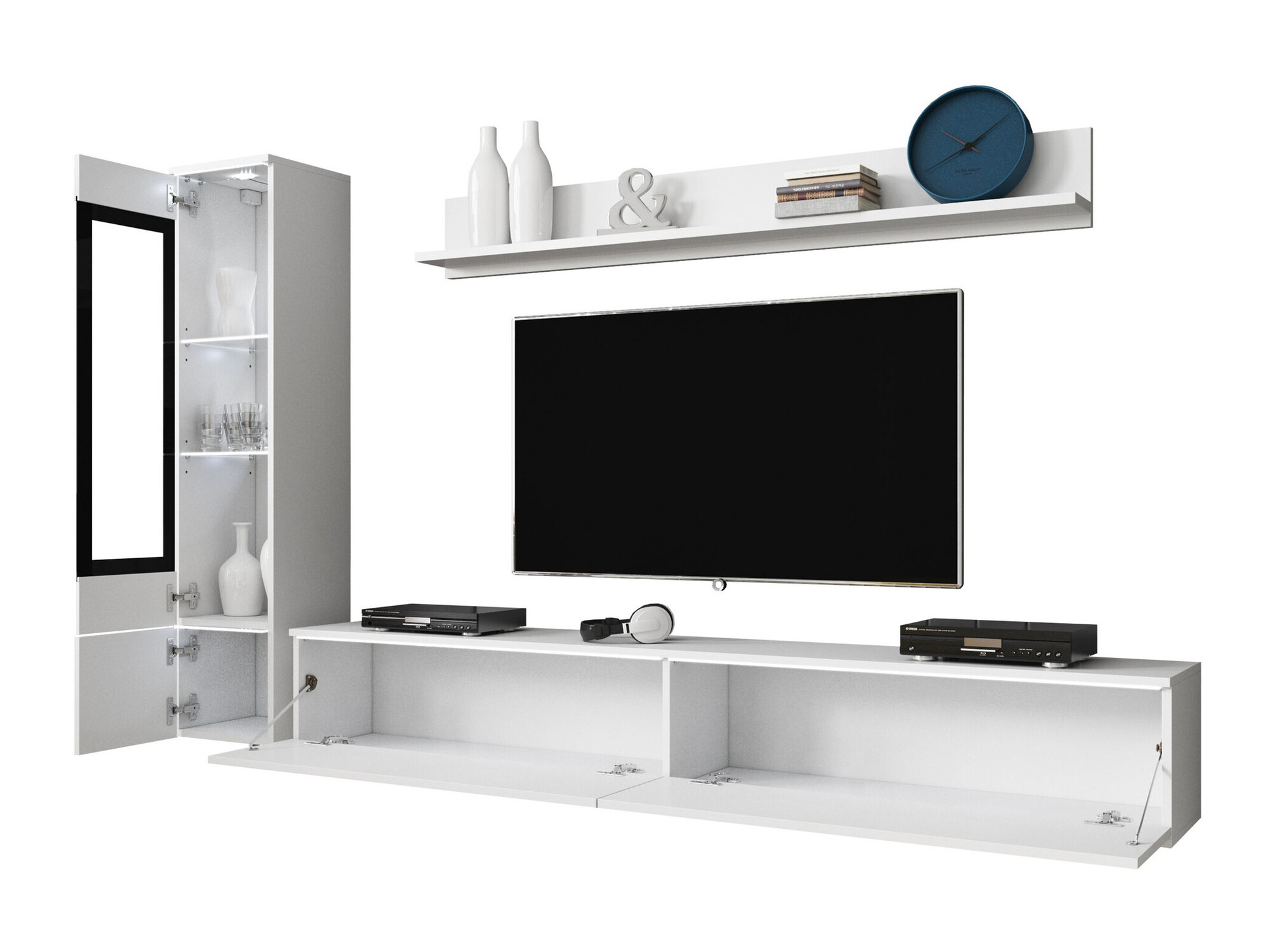 Set za dnevnu sobu Mirfivo 100 (Belo + Sjajno belo)
