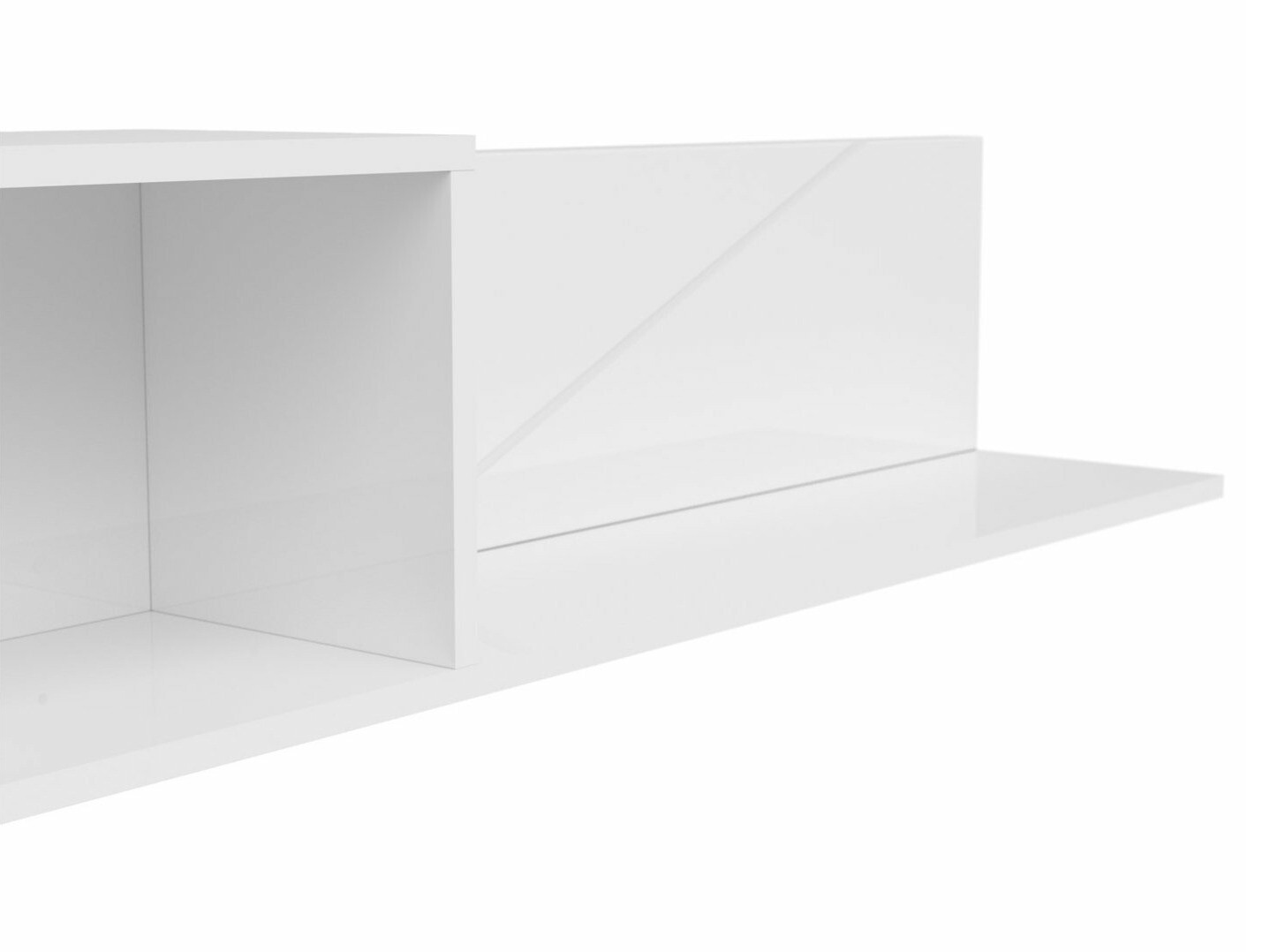 Zidna polica Fivale 101 (Sjajno belo + Belo)