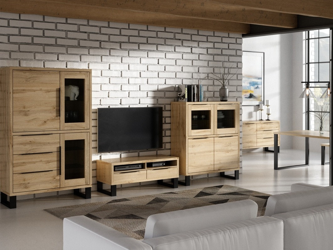 Polica Avicavu 104 (Hrast Votan + Crno)