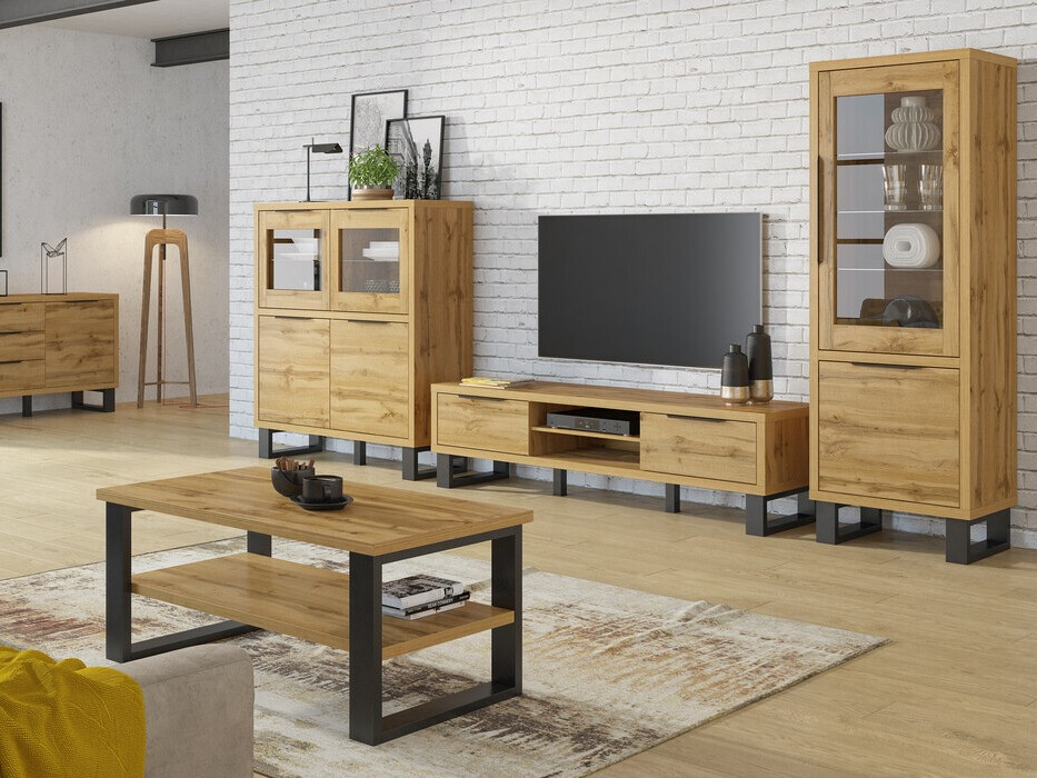 Polica Avicavu 108 (Hrast Votan + Crno)