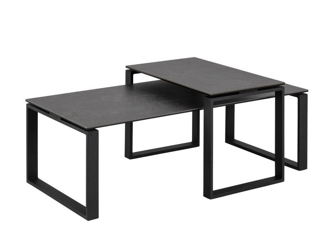 Set stočića za kafu Norsica 421 (Tamnosiva + Crno)