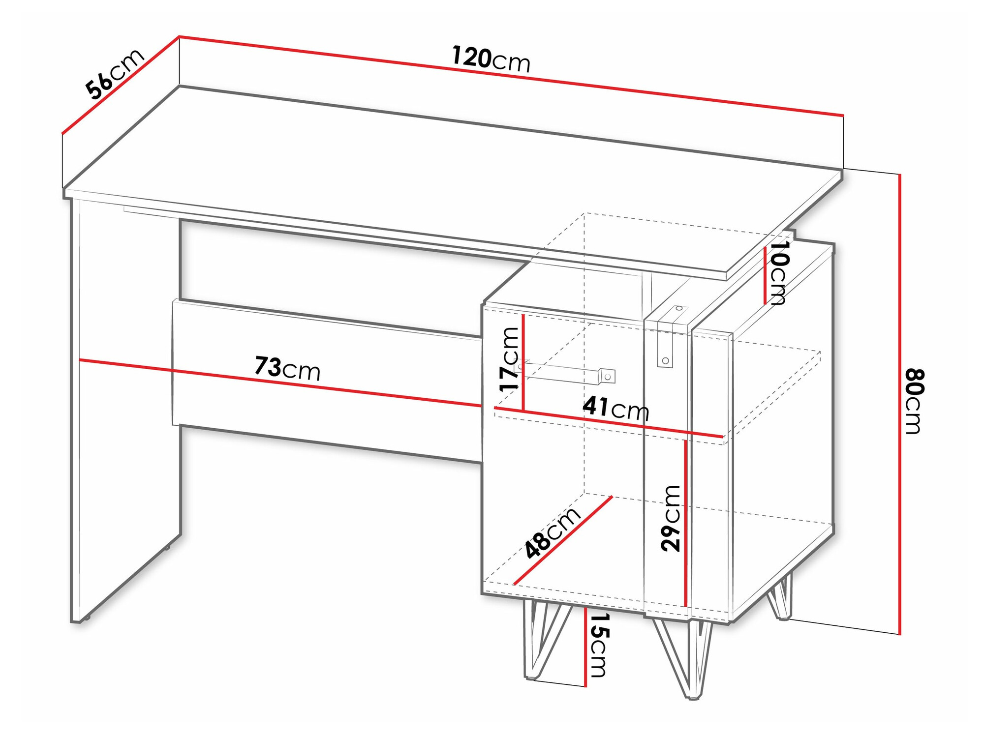 Kancelarijski sto Domdele 108
