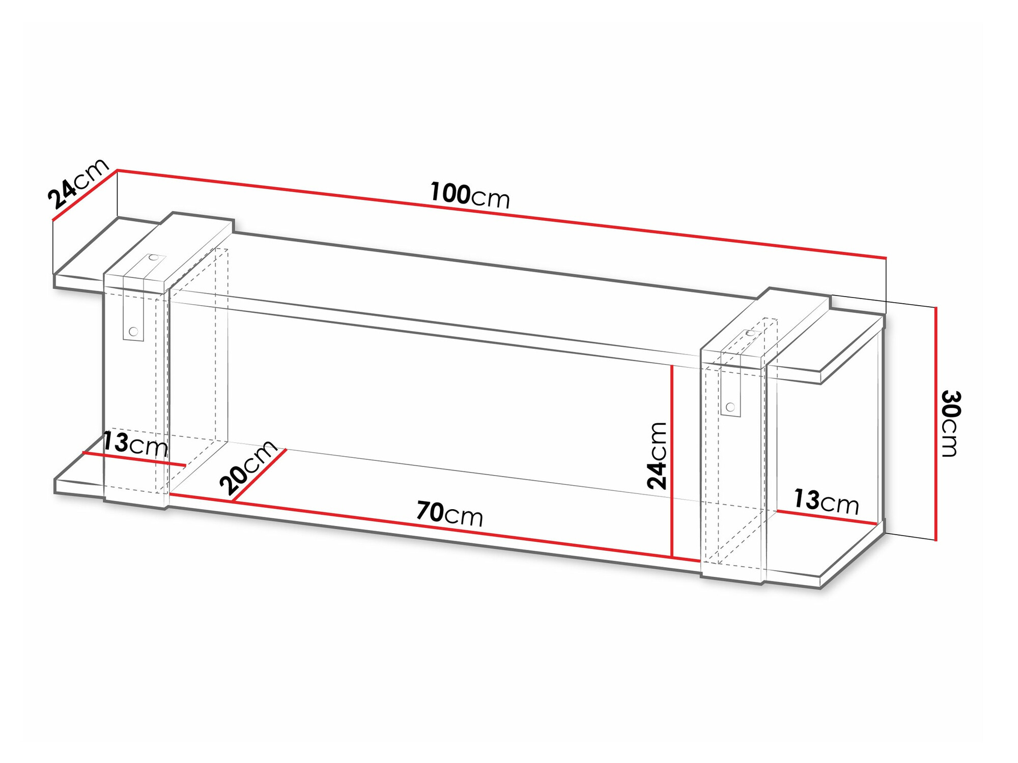 Zidna polica Domdele 107