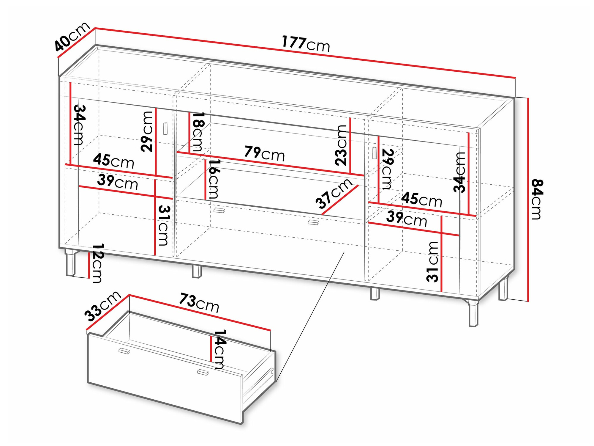 Komoda Mormavu 110 (Mat belo)