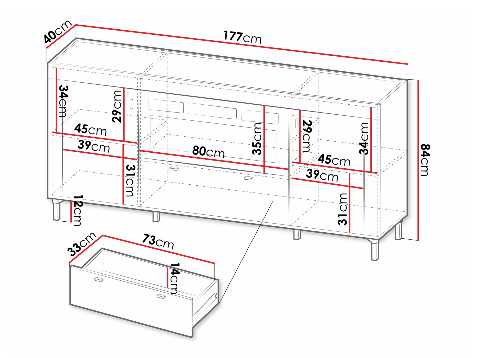 Komoda Mormavu 110 (Mat belo)