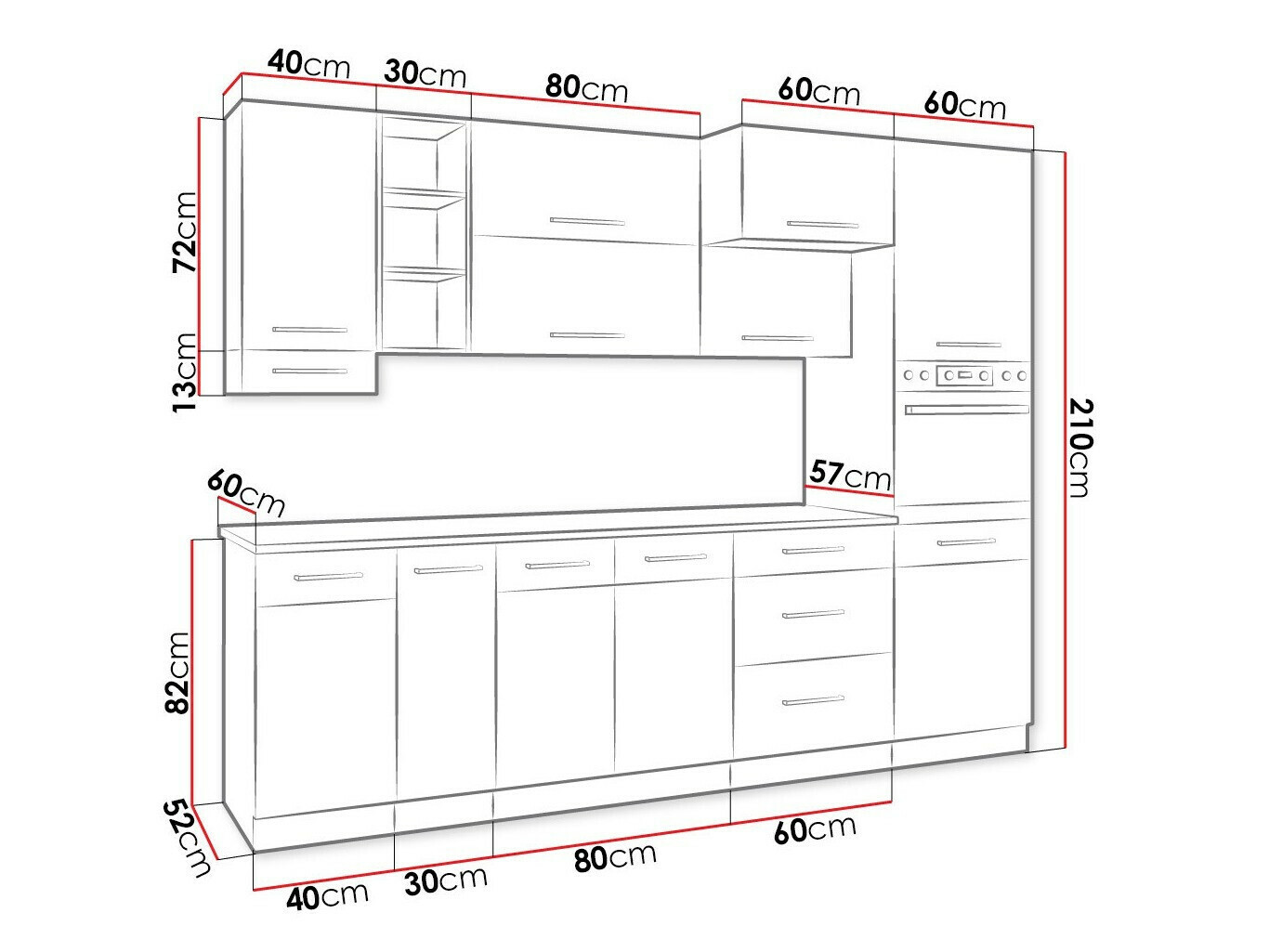 Modularni kuhinjski set Wood Dark 129