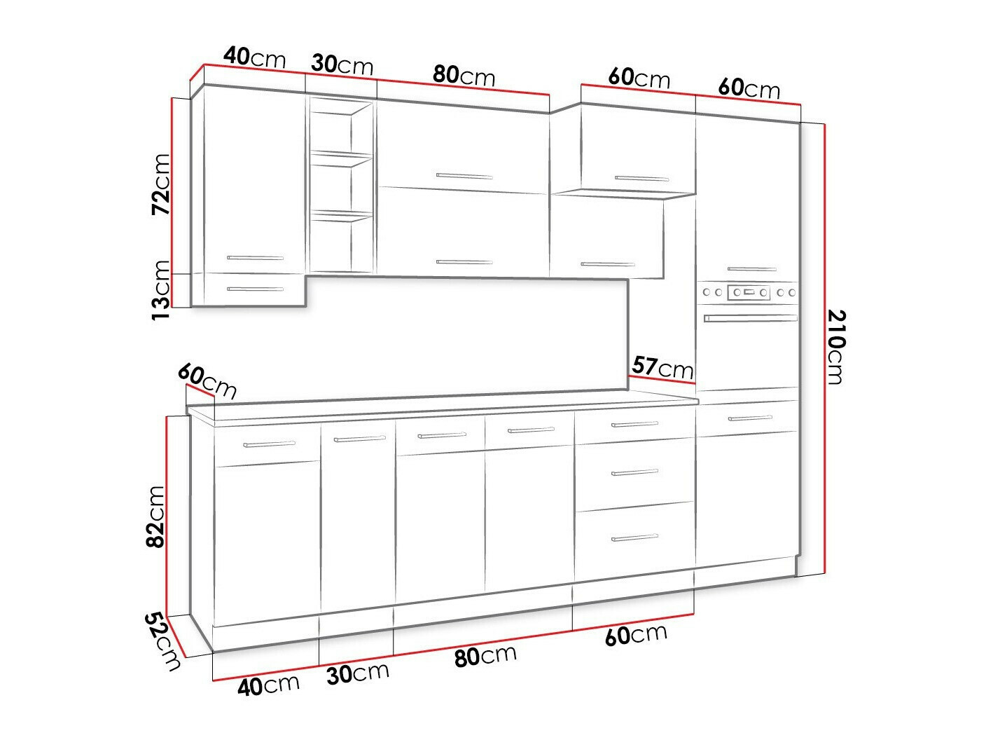 Modularni kuhinjski set Wood Dark 129