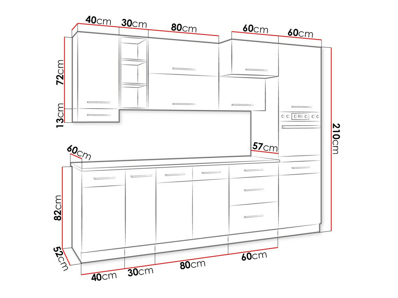 Modularni kuhinjski set Wood Dark 129