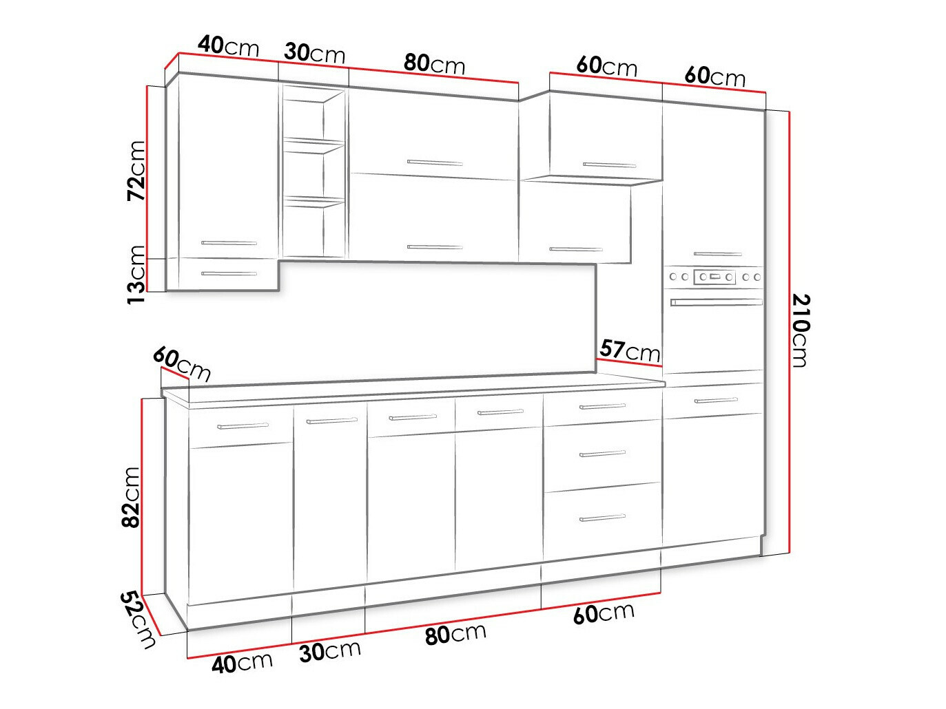Modularni kuhinjski set Wood Dark 129