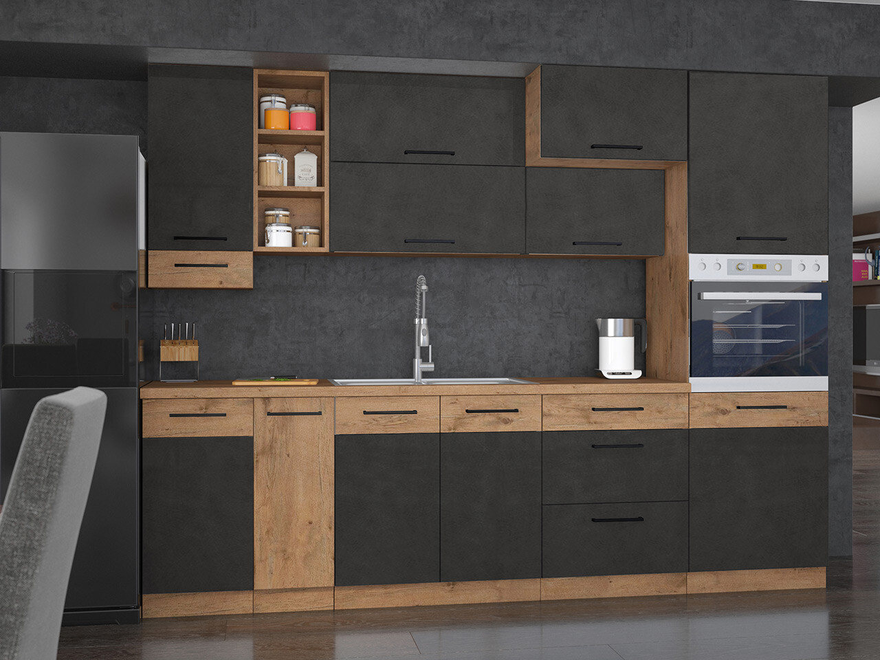 Modularni kuhinjski set Wood Grey 136