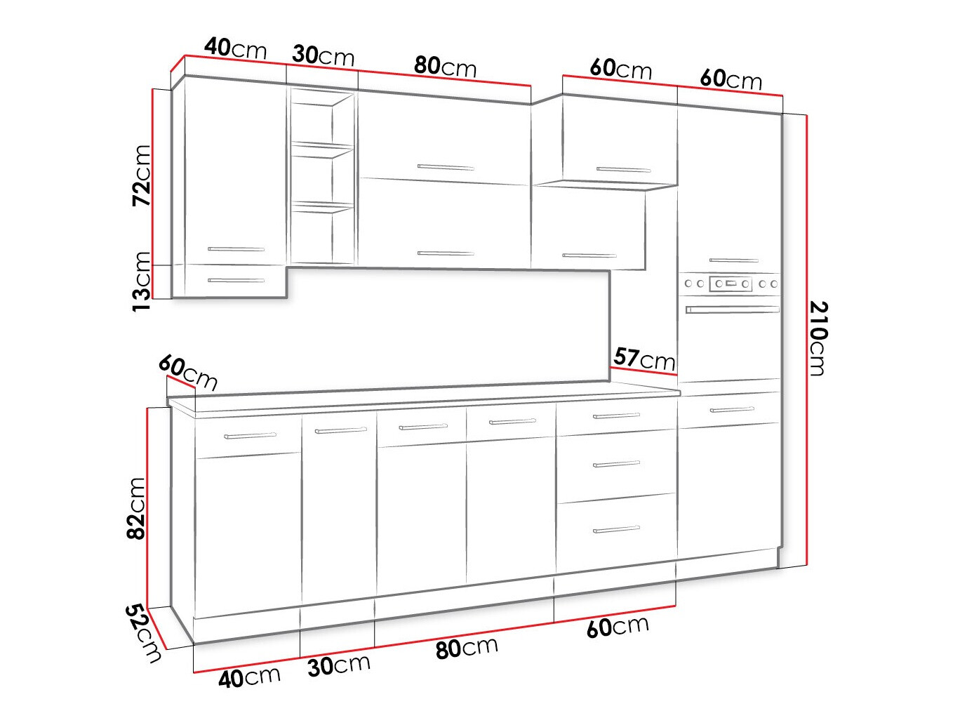 Modularni kuhinjski set Wood Grey 136