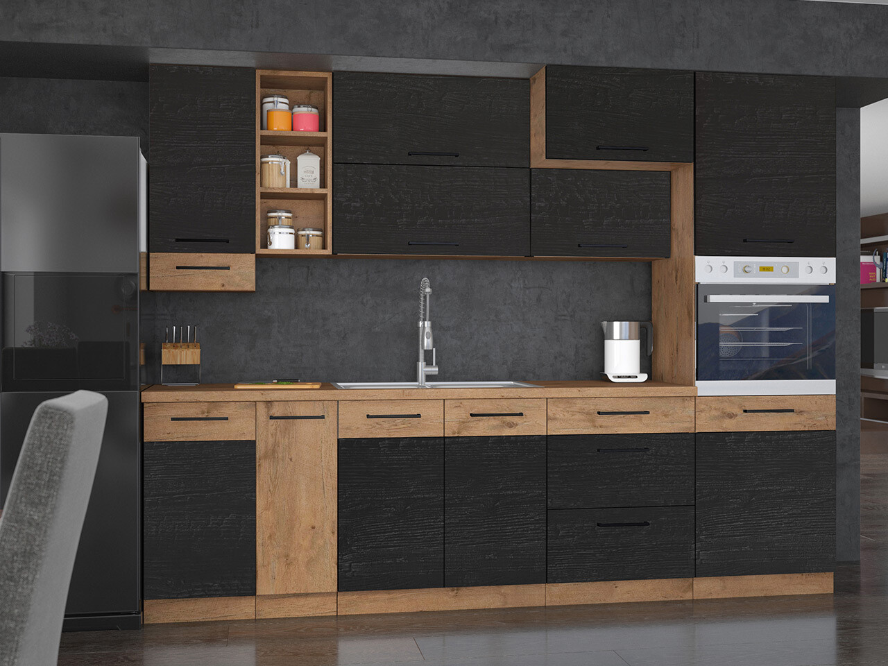 Modularni ormarić sa fiokama Wood Dark 105