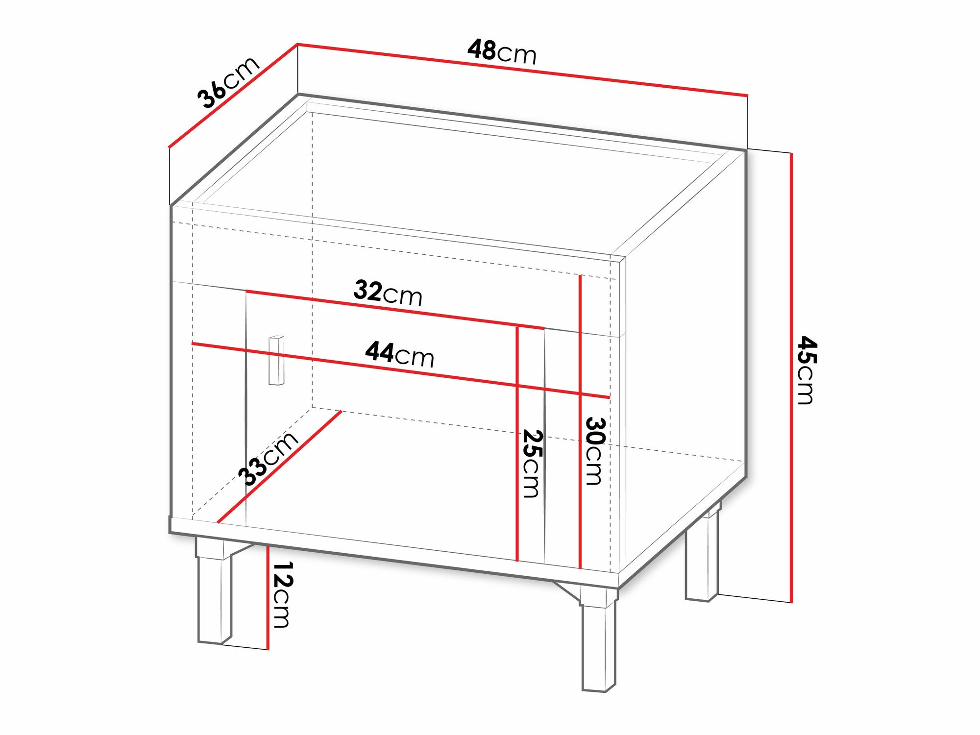 Noćni ormarić Mormavu 109 (Mat belo)