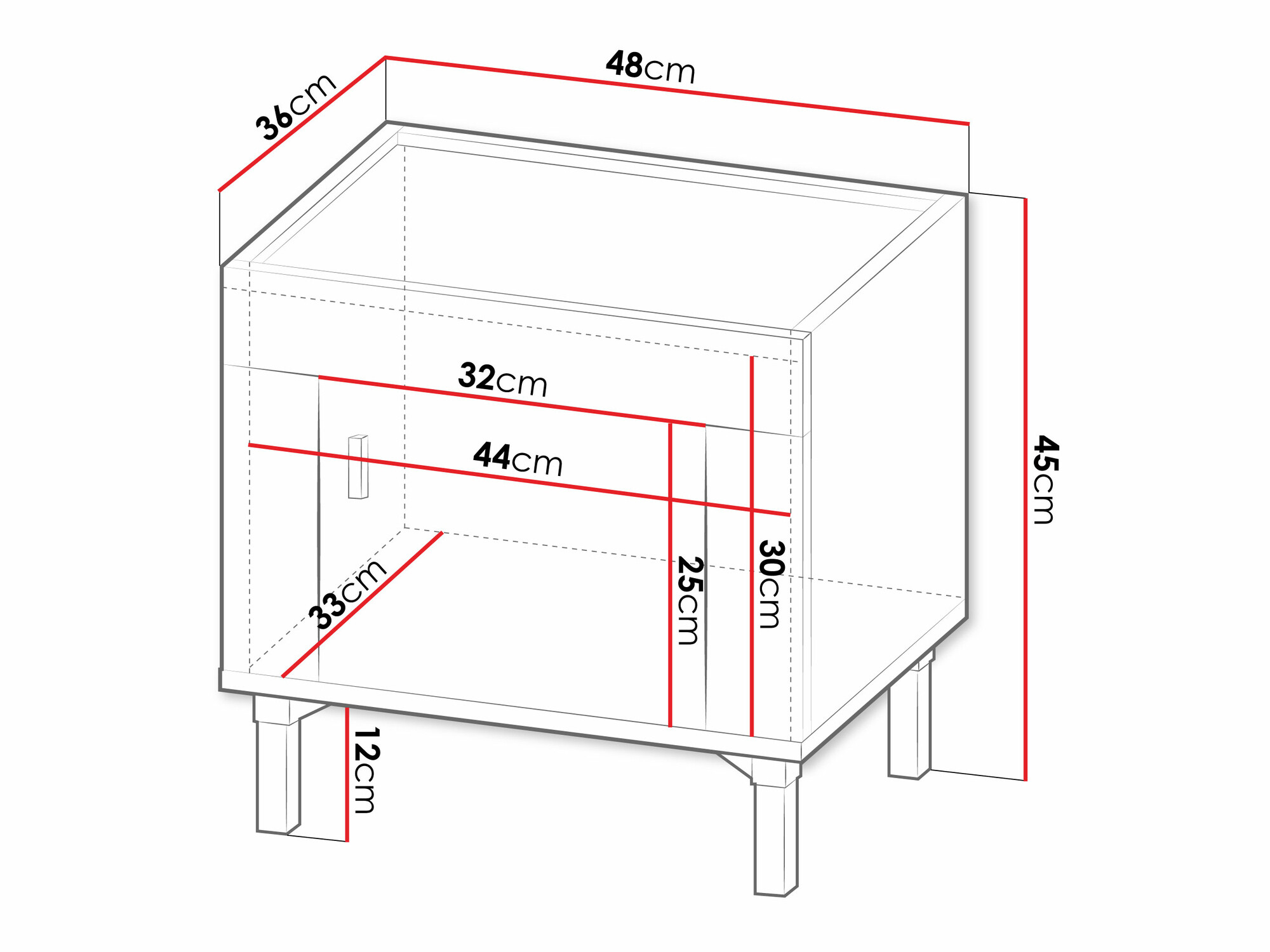 Noćni ormarić Mormavu 109 (Mat crna)