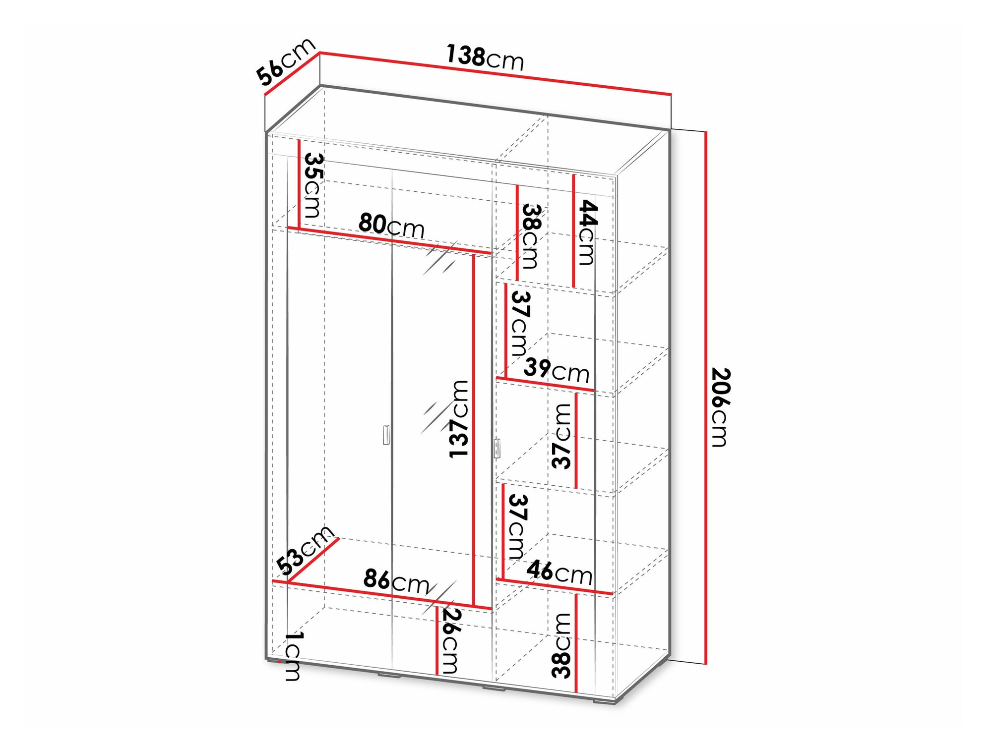 Ormar Mormavu 101 (Mat belo)