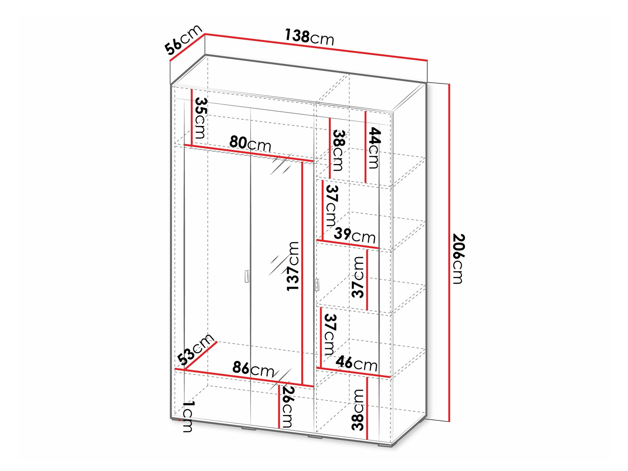 Ormar Mormavu 101 (Mat crna)