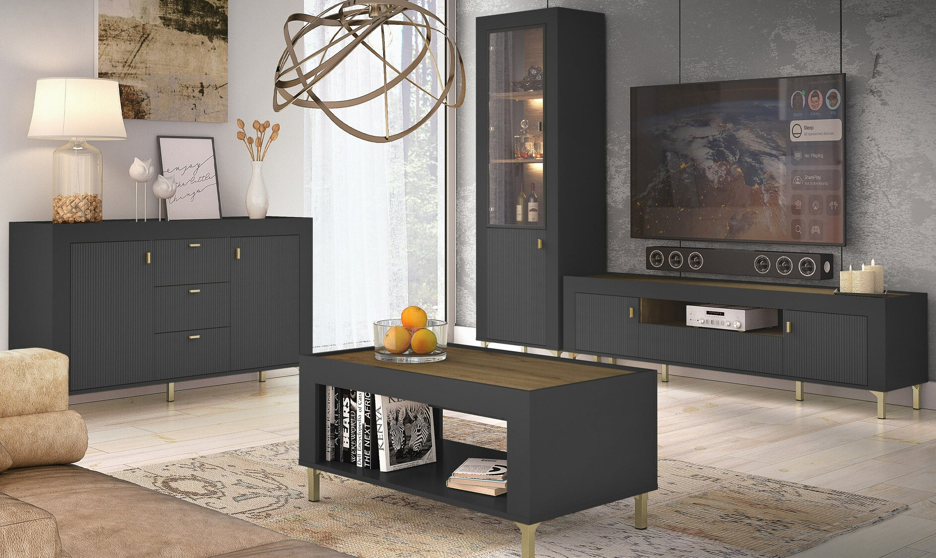 Polica Mormavu 104 (Mat crna)