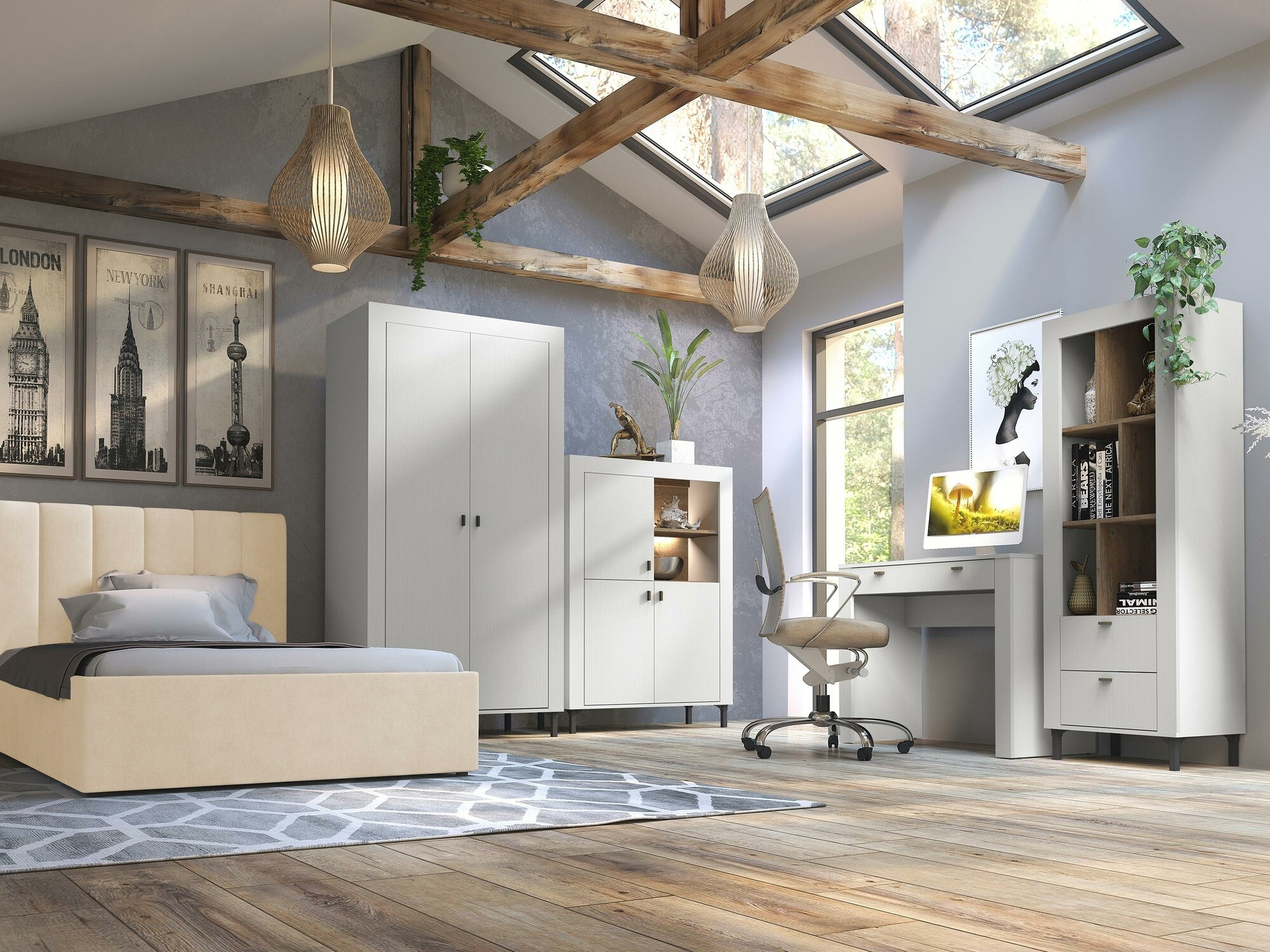 Polica Mormavu 105 (Mat belo)