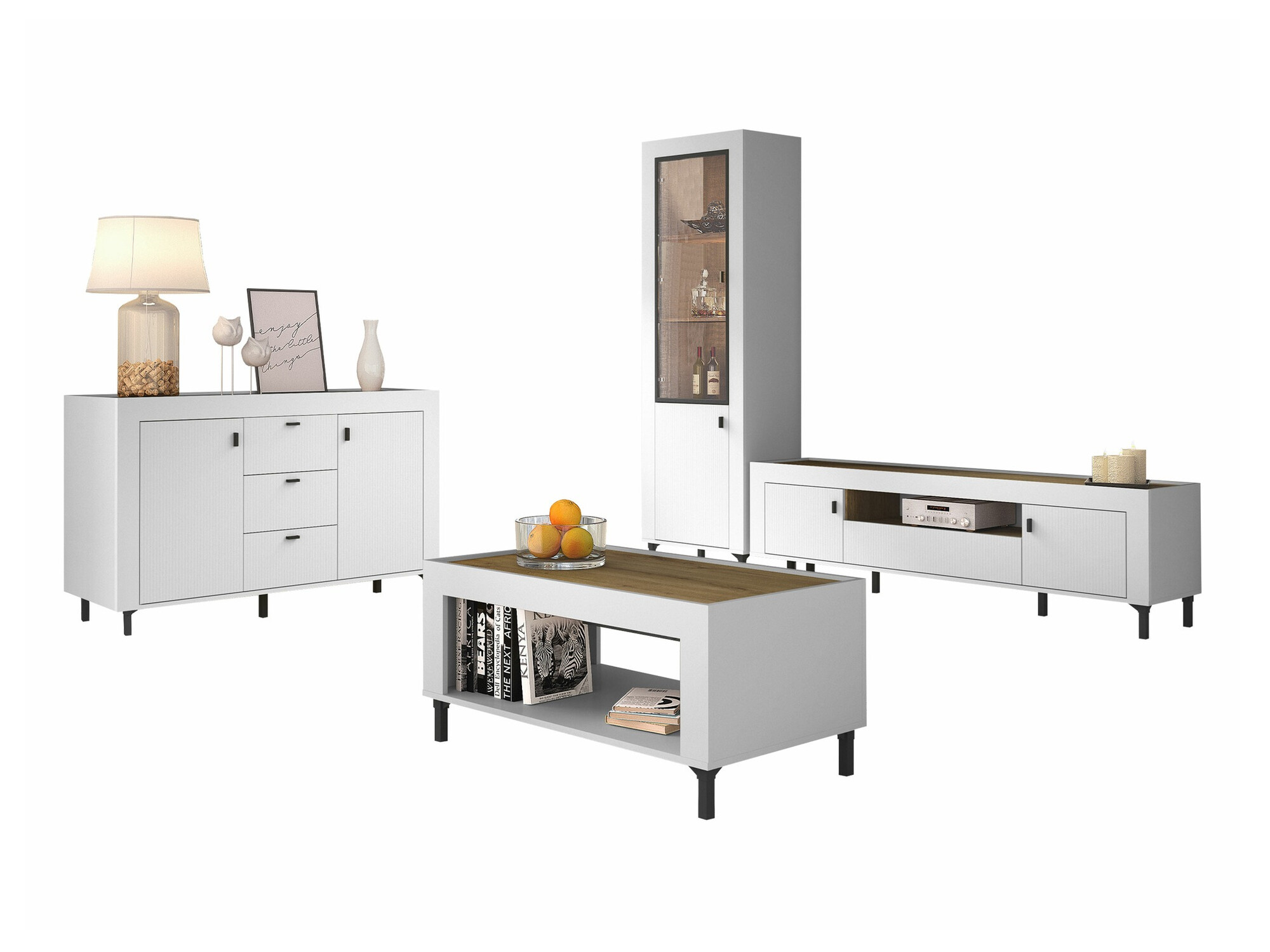 Set za dnevnu sobu Mormavu 114 (Mat belo)