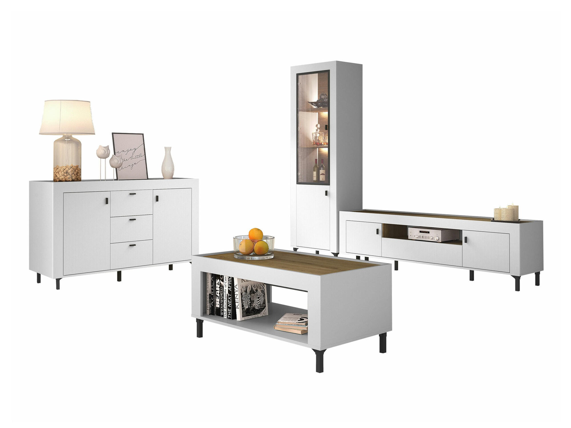 Set za dnevnu sobu Mormavu 114 (Mat belo)