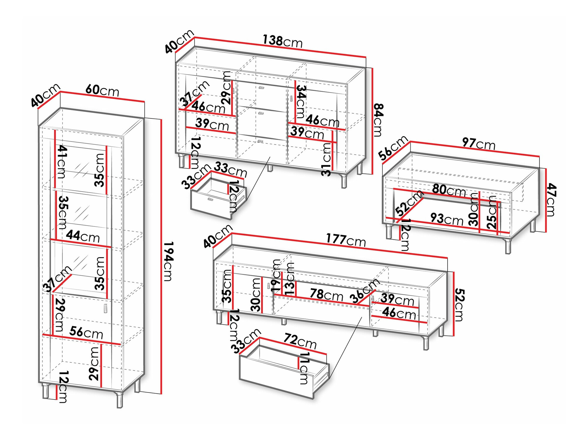 Set za dnevnu sobu Mormavu 114 (Mat belo)