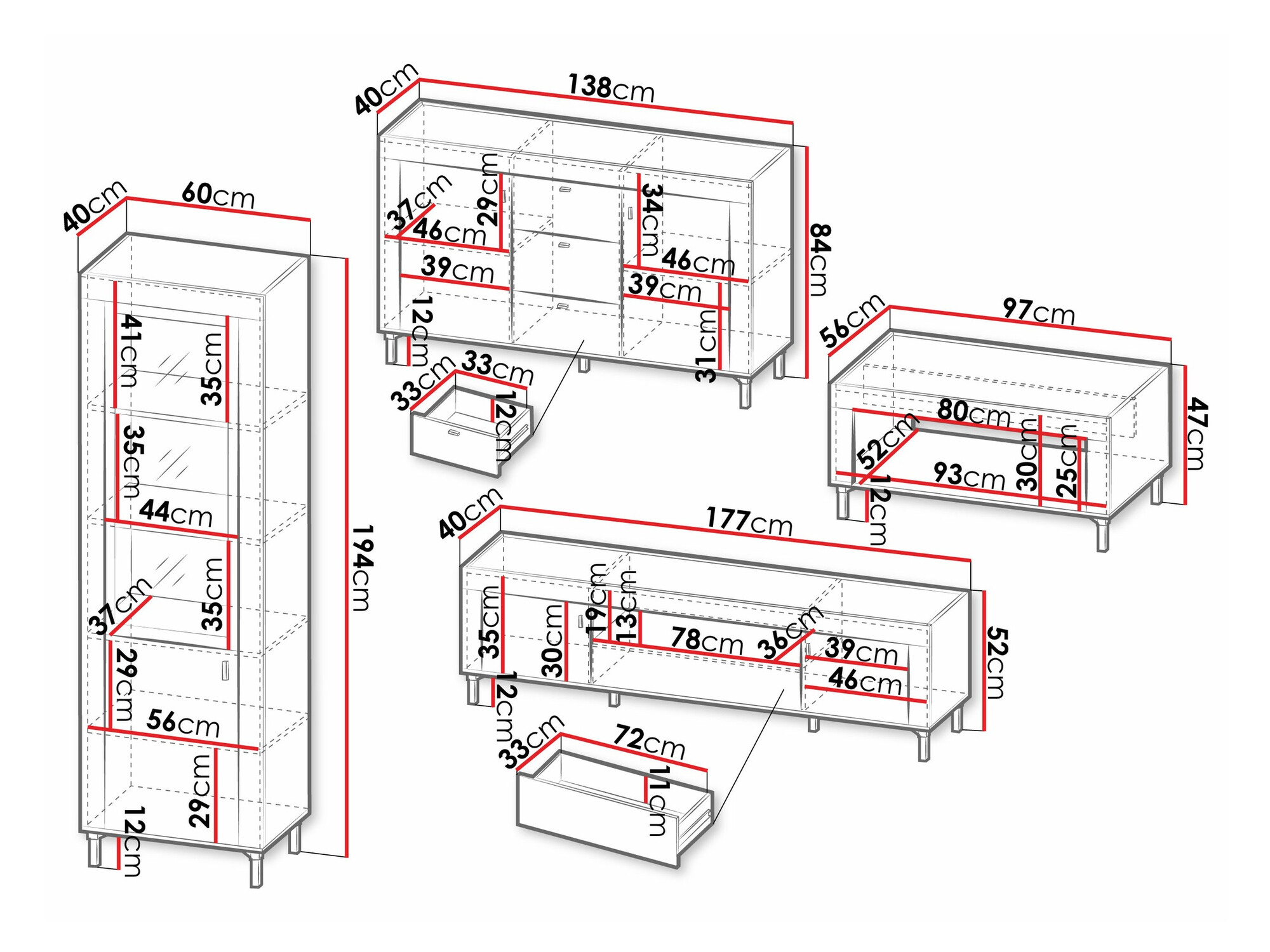 Set za dnevnu sobu Mormavu 114 (Mat crna)