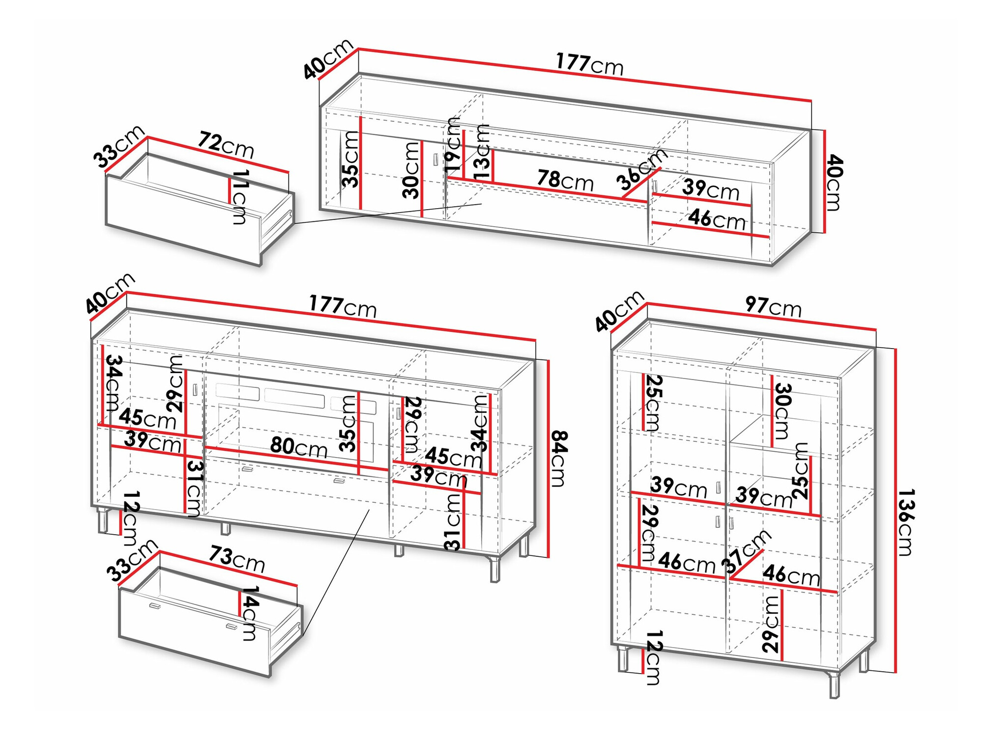 Set za dnevnu sobu Mormavu 115 (Mat crna)