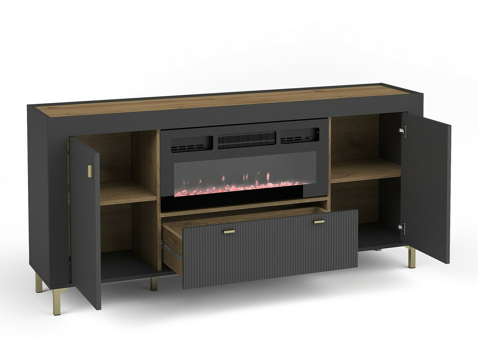 Set za dnevnu sobu Mormavu 115 (Mat crna)