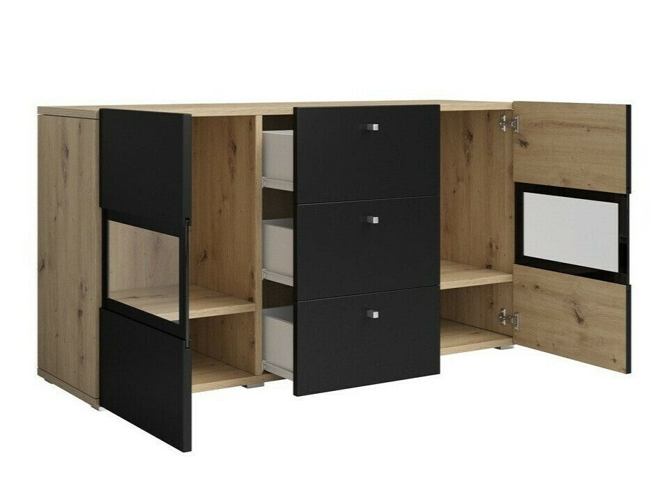 Komoda Serodeu 101 (Zanatski hrast + Mat crna)