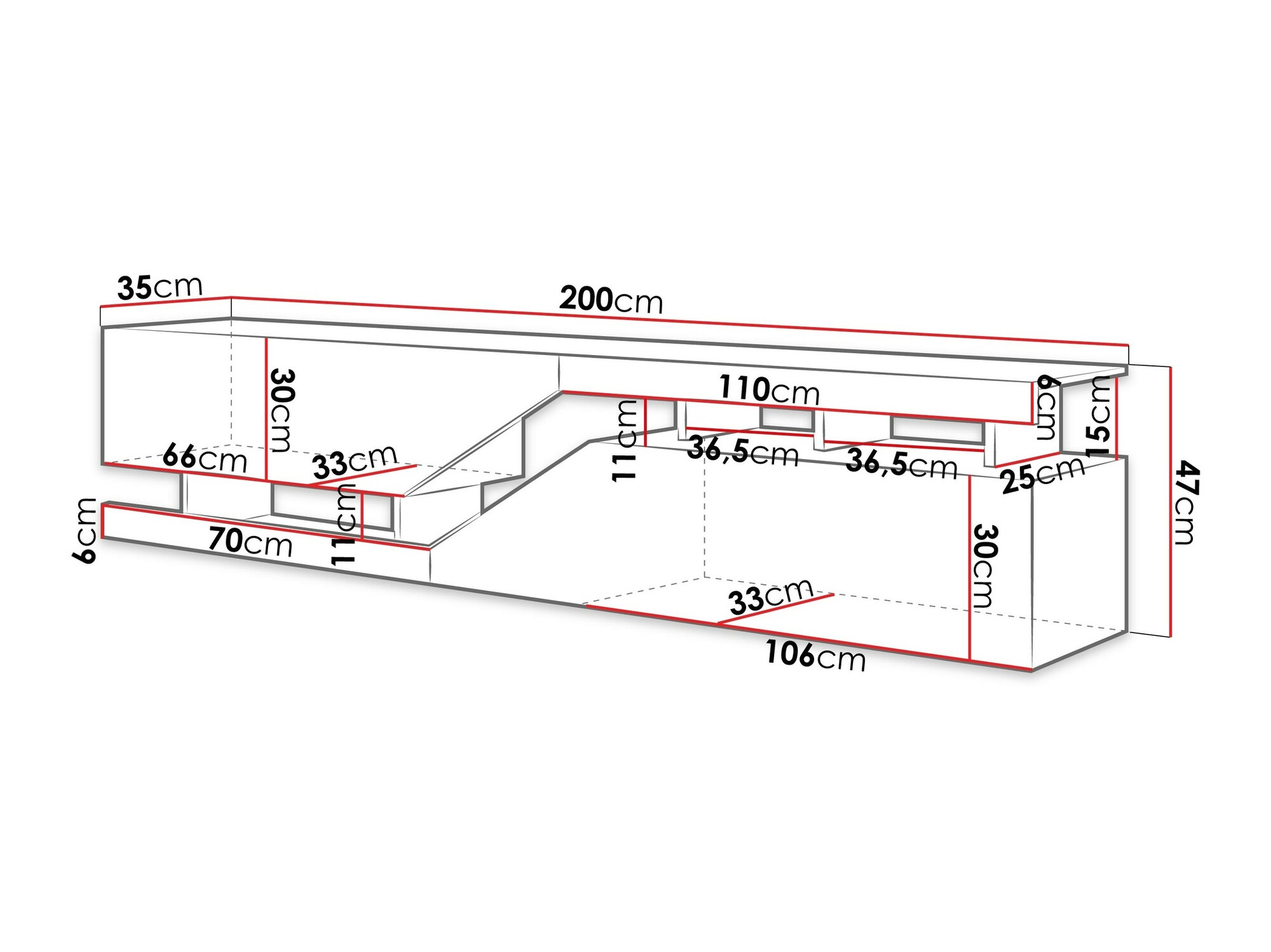TV komoda Comfivo Daldune 104 (Antracit + Hrast Votan)
