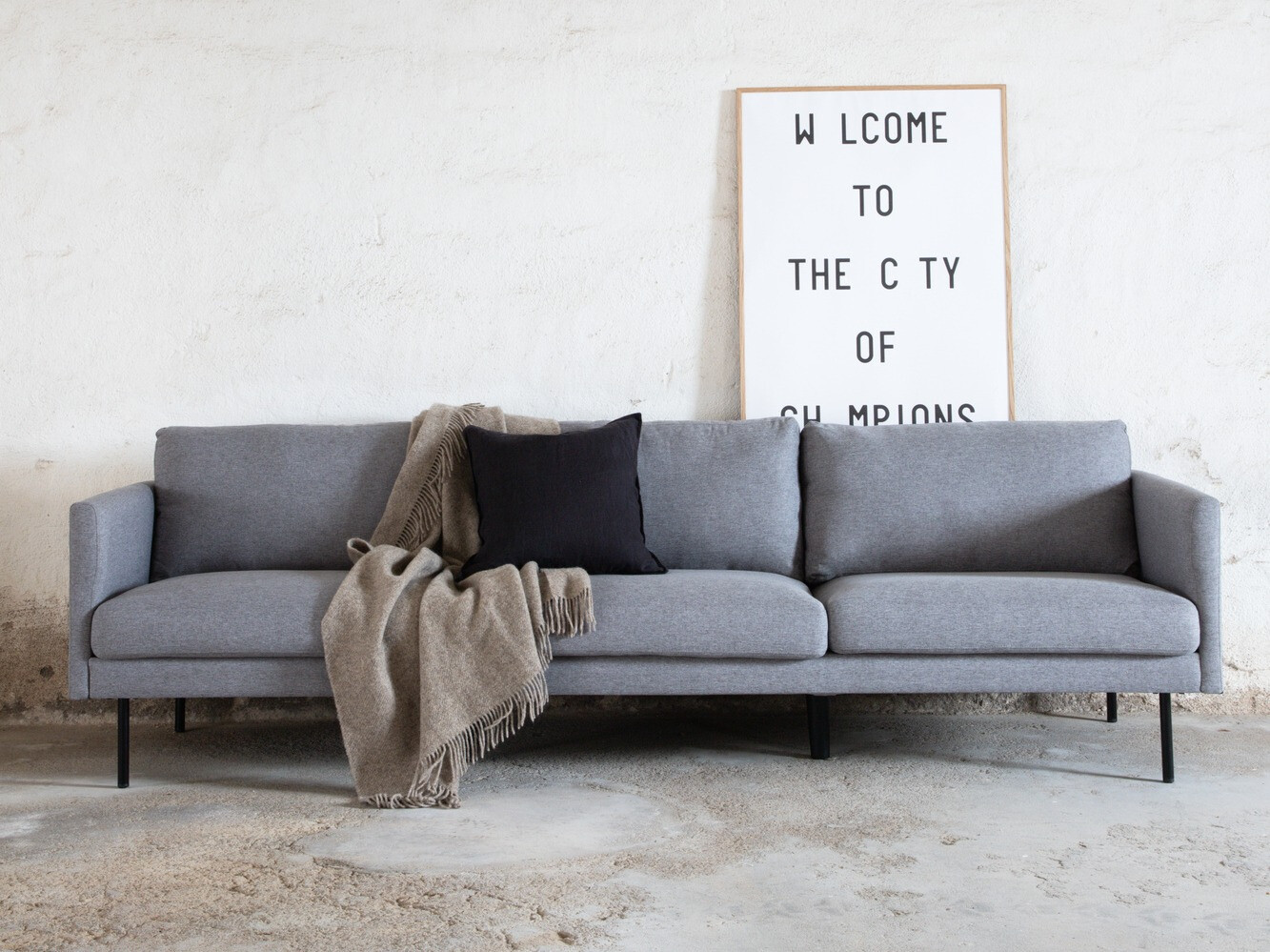 Sofa Fercame 103 (Sivo + Crno)