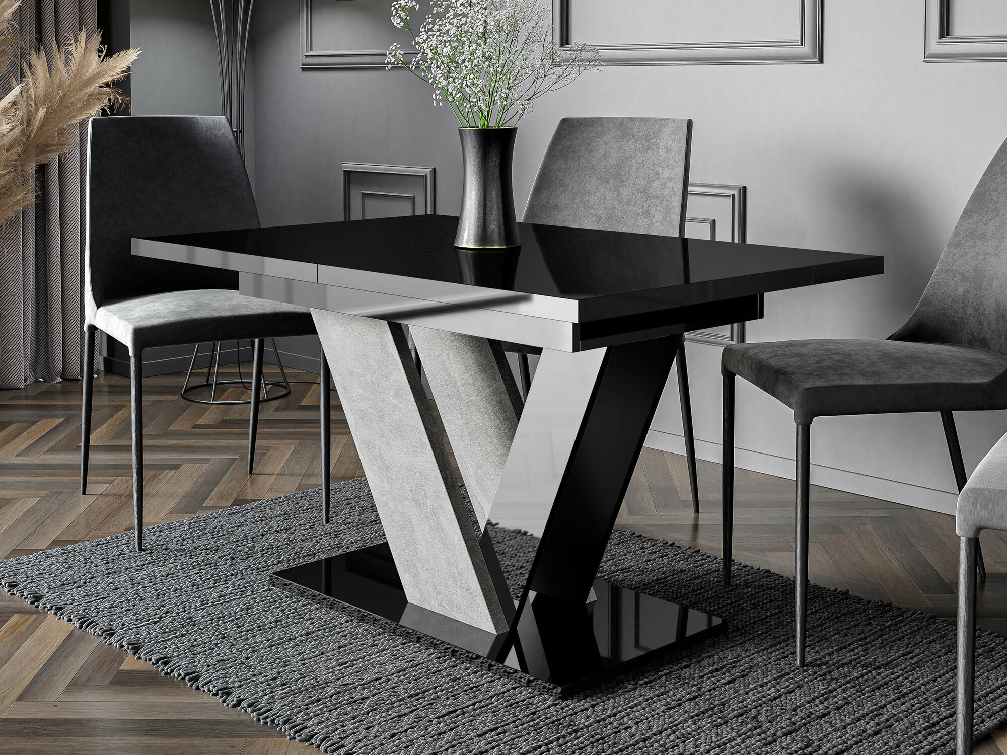 Sto Goodyear 131 (Crna visoki sjaj + Boja betona)